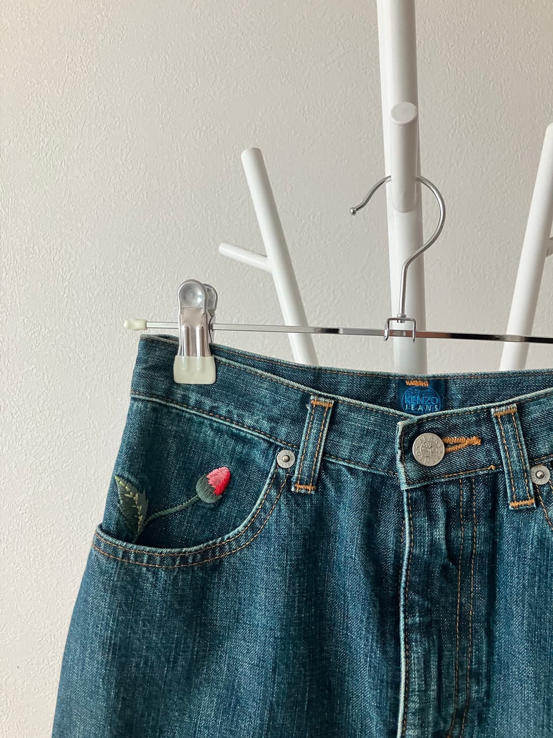KENZO jeans 겐조진스 꽃자수 데님미디스커트 상품이미지3