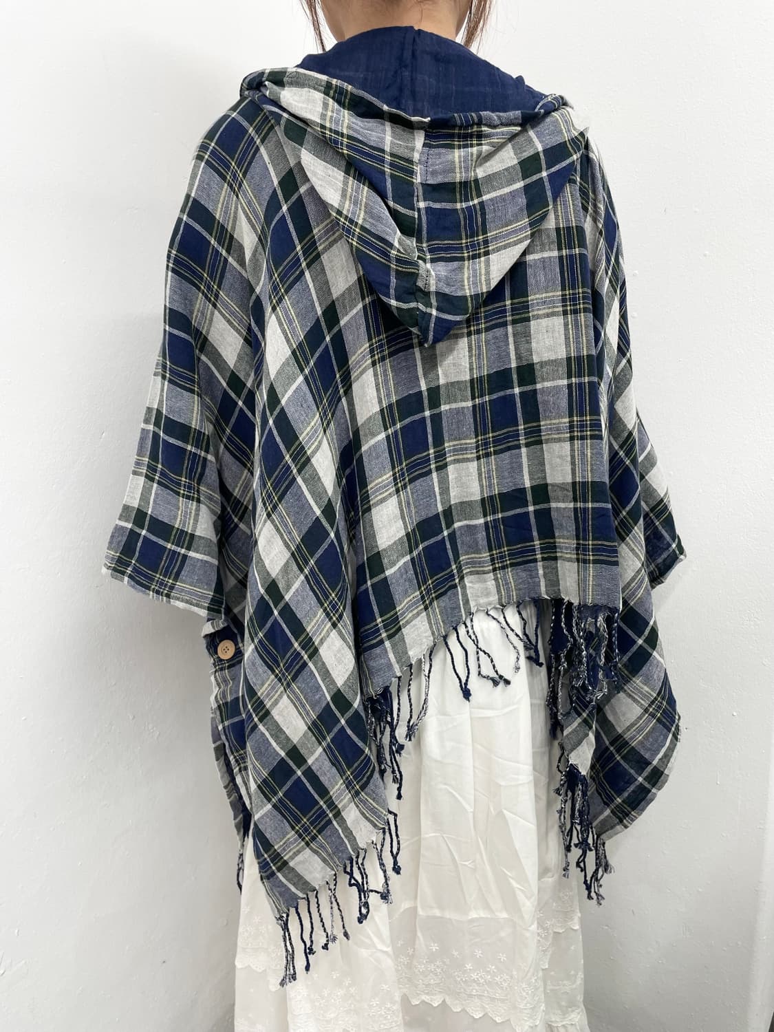 모리 사와코 체크 후드 케이프 상품이미지2