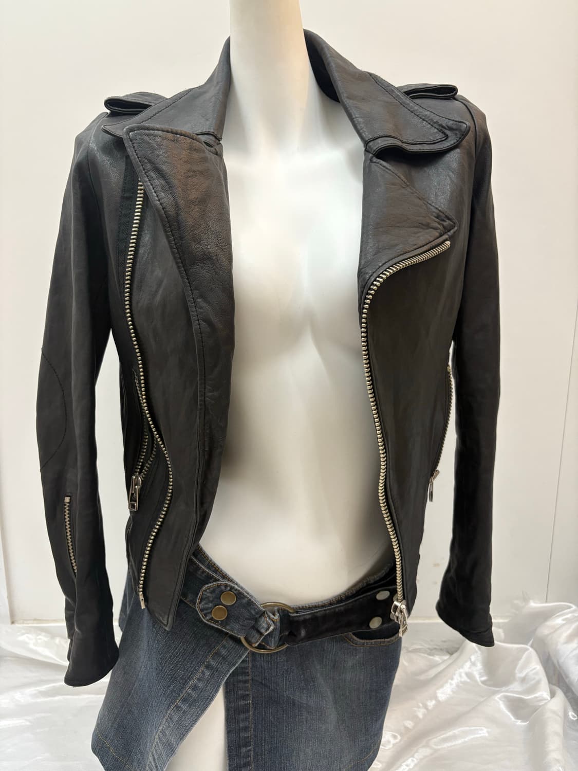 Y2K 램스킨 레더 자켓 상품이미지2