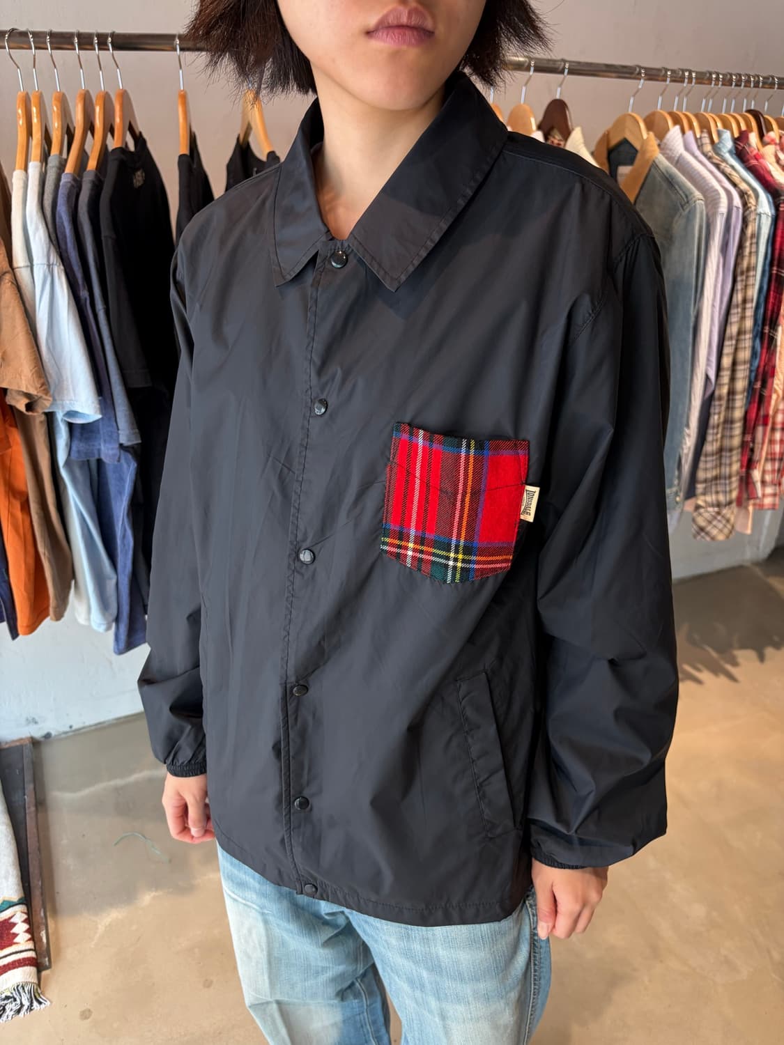 Lonsdale 체크 포켓 코치 자켓 M 상품이미지5