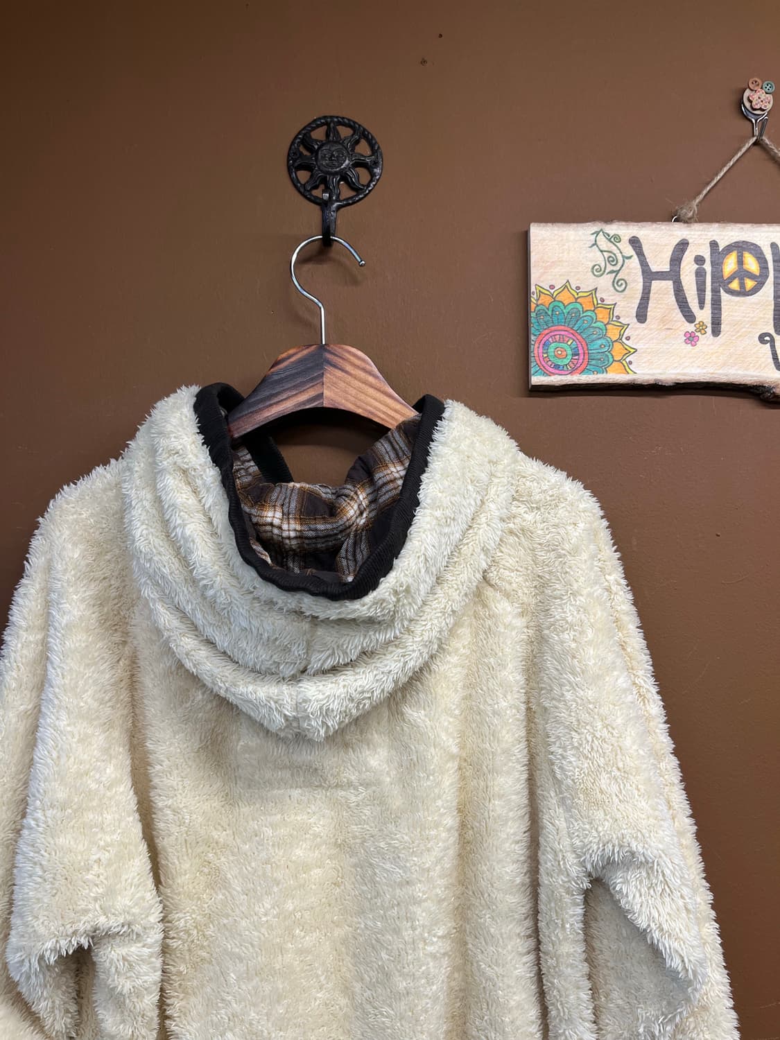 크림아이보리 플리스 후드집업 상품이미지5