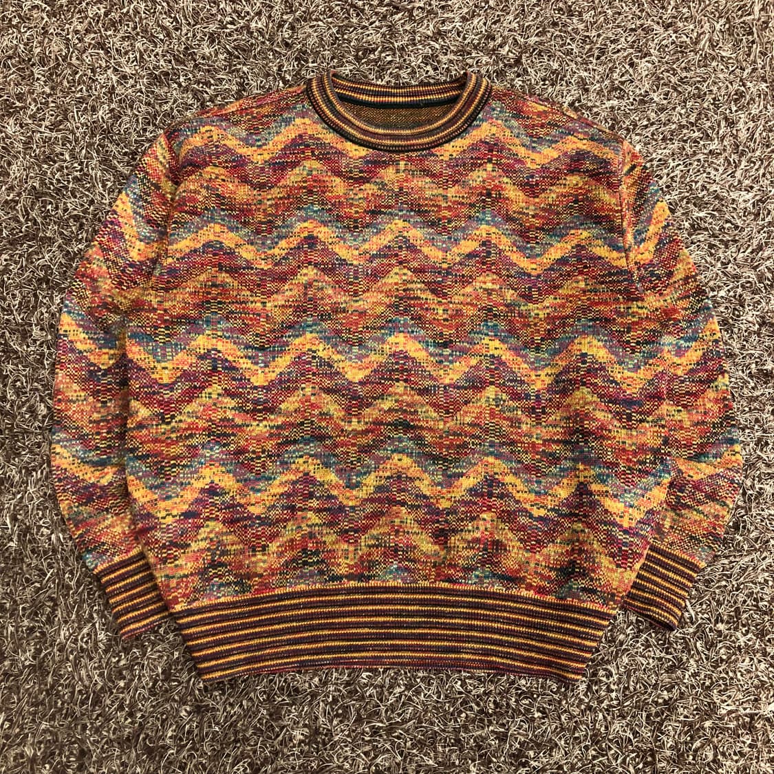 미쏘니 울 멀티컬러 패턴 니트 상품이미지1