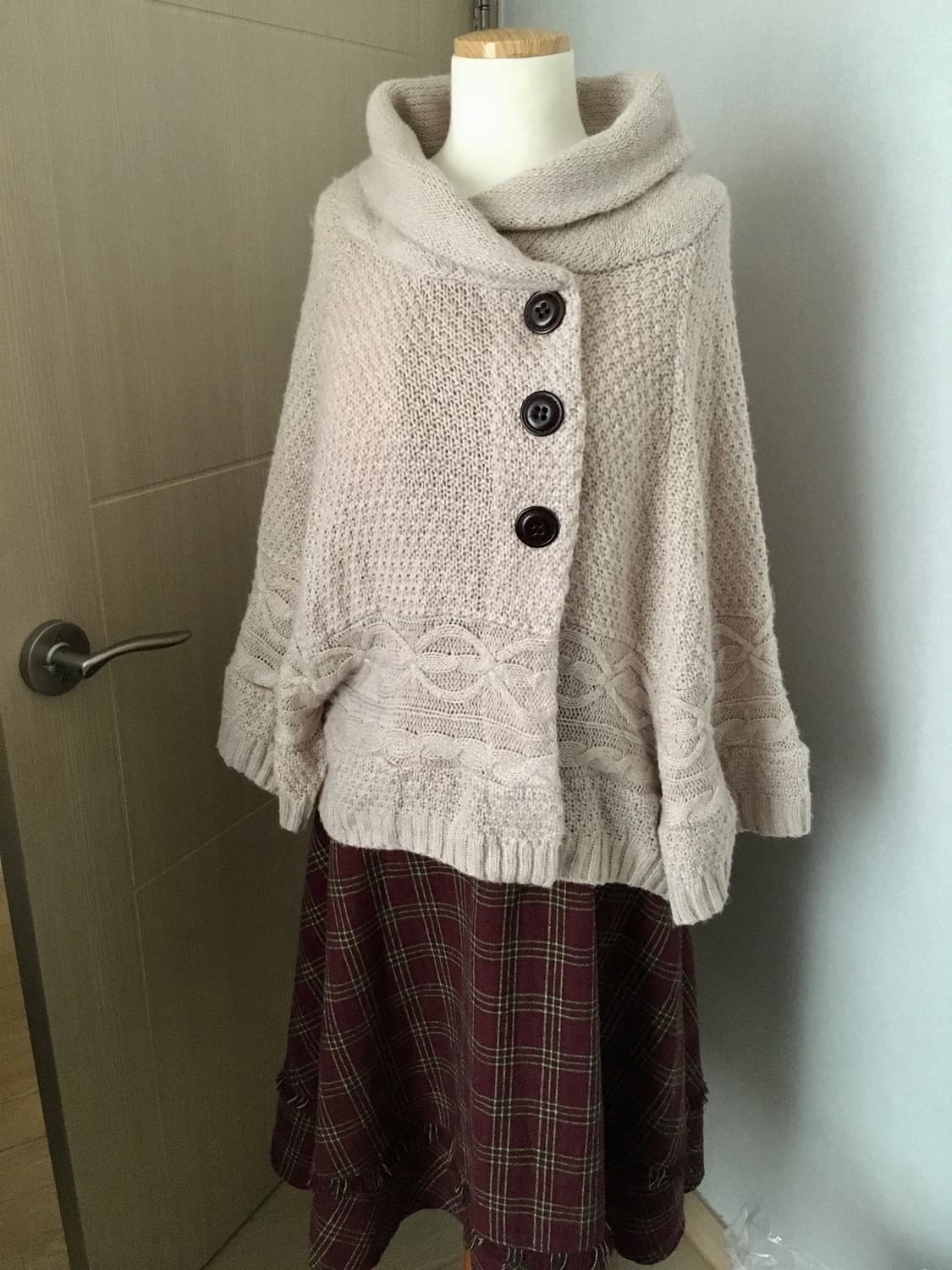 일본빈티지 사와코 베이지 케이프 모리걸 하구미 상품이미지5