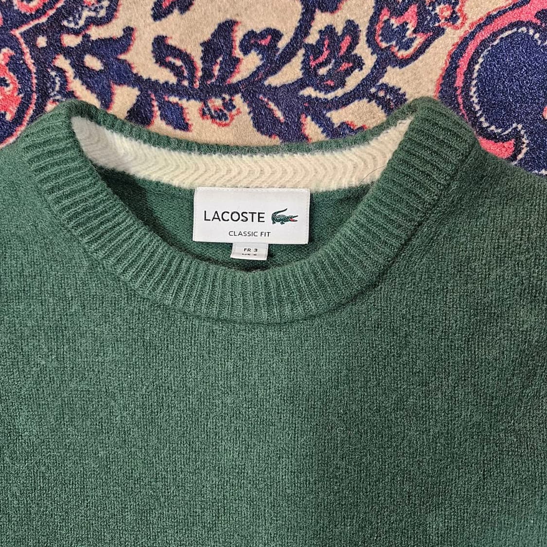 라코스테(Lacoste) 울 100 라운드넥 니트 스웨터 상품이미지3