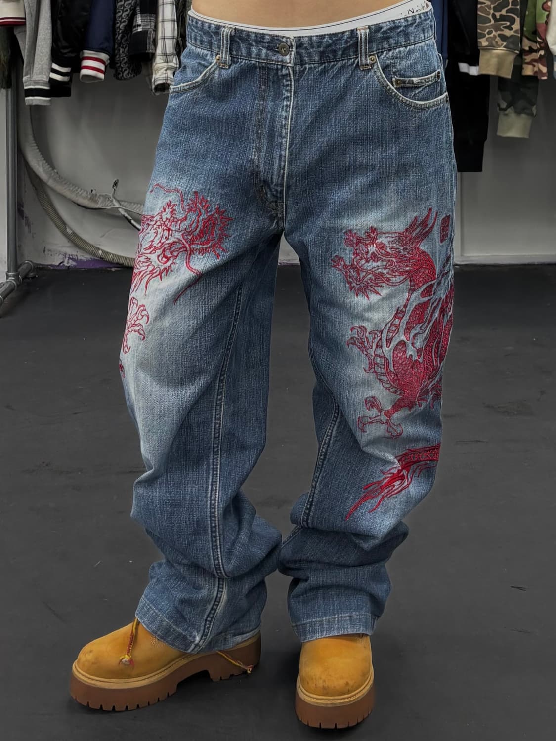 카라쿠리 타마시 오리엔탈 드래곤 데님팬츠 상품이미지3