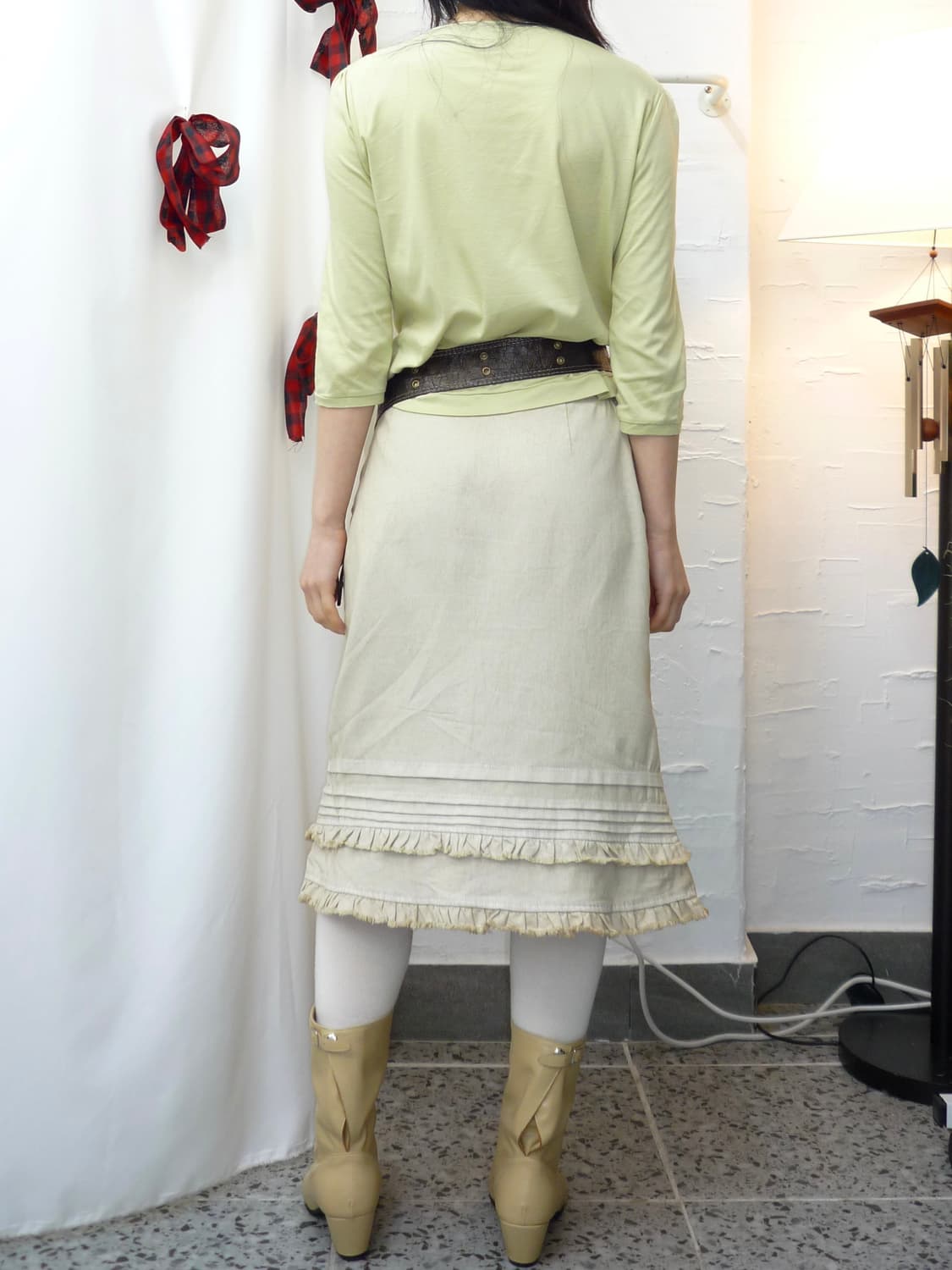 Angel ruffle midi skirt 상품이미지4