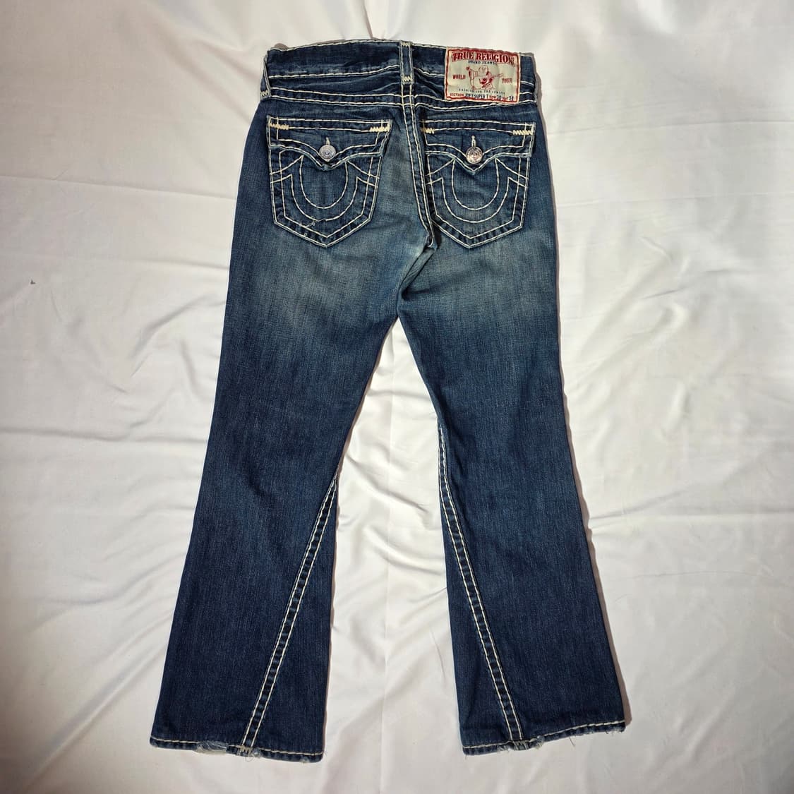 [30]트루릴리전 Y2K USA 화이트 스티치 부츠컷 데님팬츠 상품이미지6