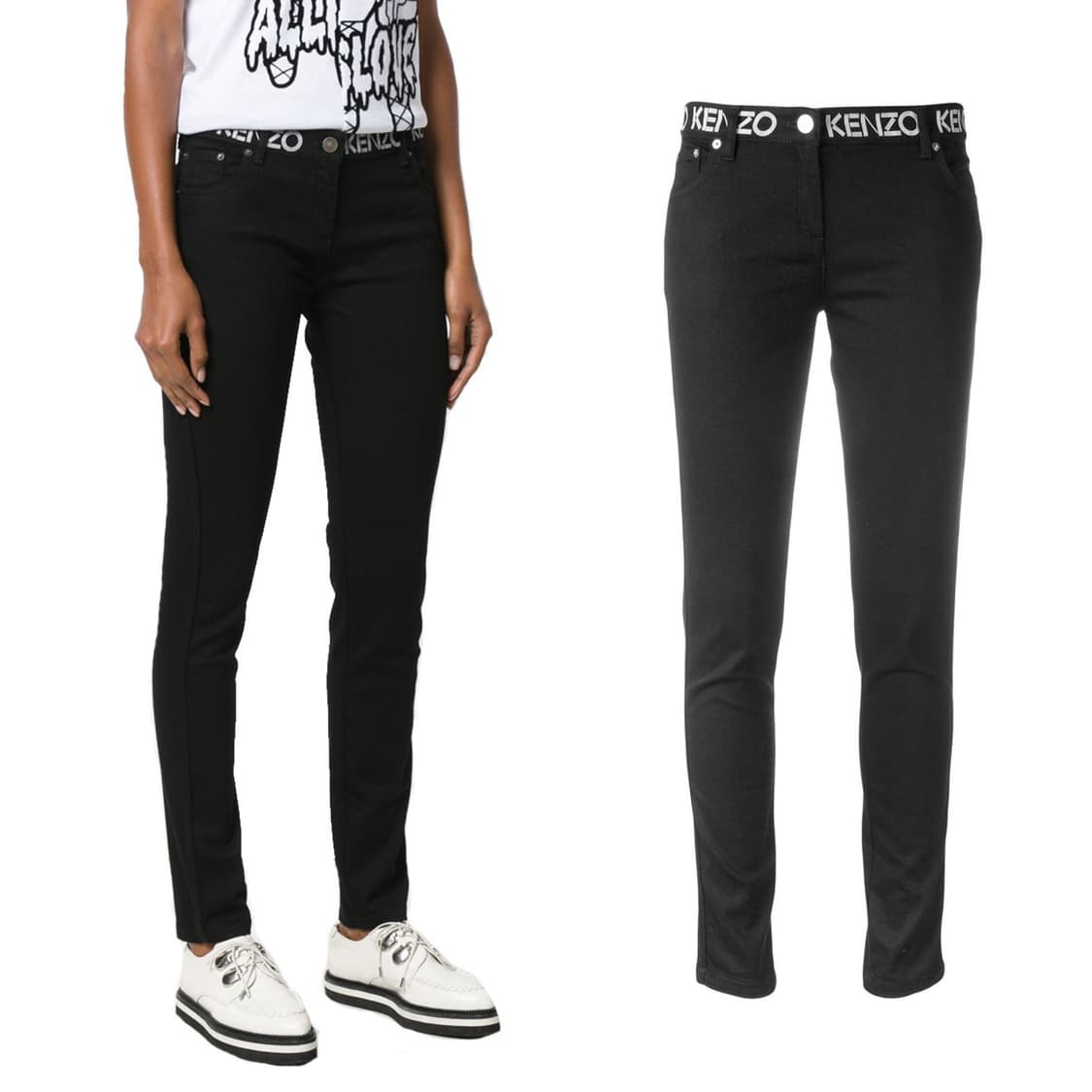 겐조 로고 스키니 블랙 데님 진 상품이미지1