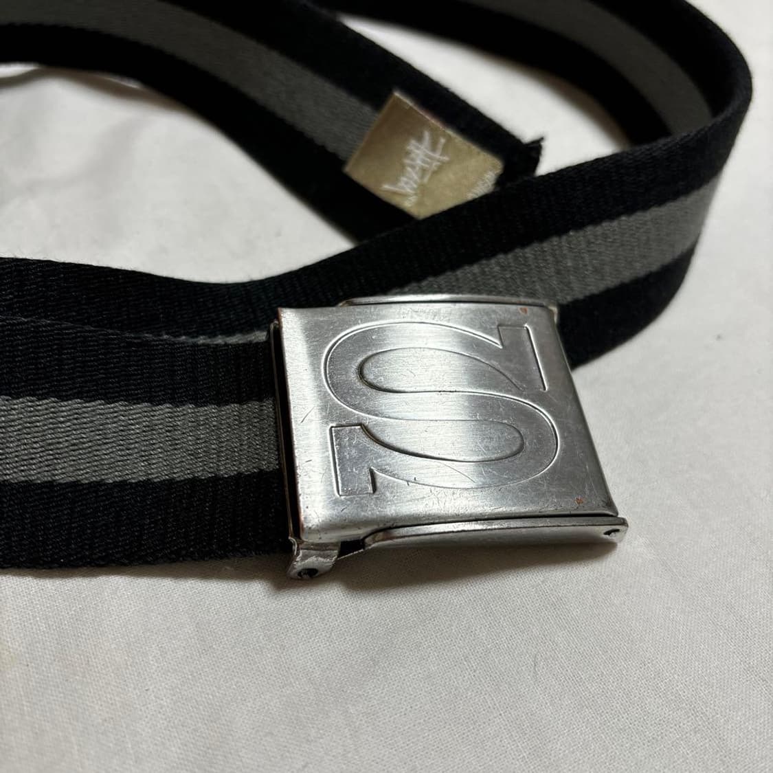 00s 올드 스투시 S로고 버클 스트라이프 벨트 상품이미지2
