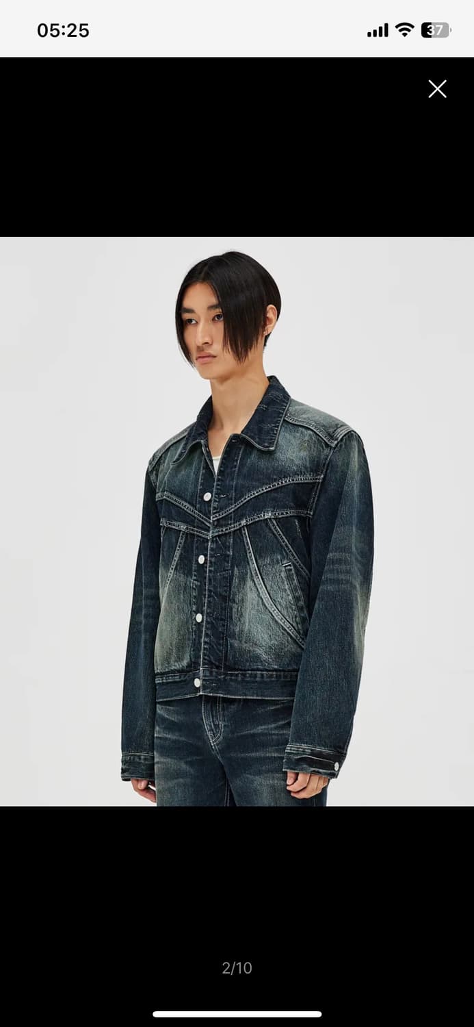 엘무드 쥬드 데님 트러커 자켓 워시드 블루 상품이미지1