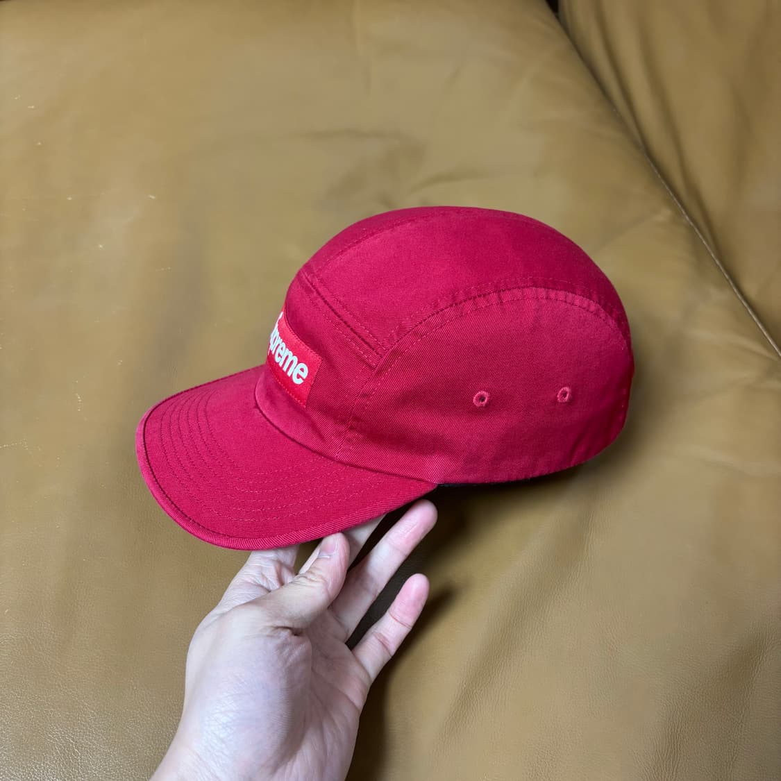 슈프림 캠프캡 모자 박스로고 24ss 워시드 레드 상품이미지5