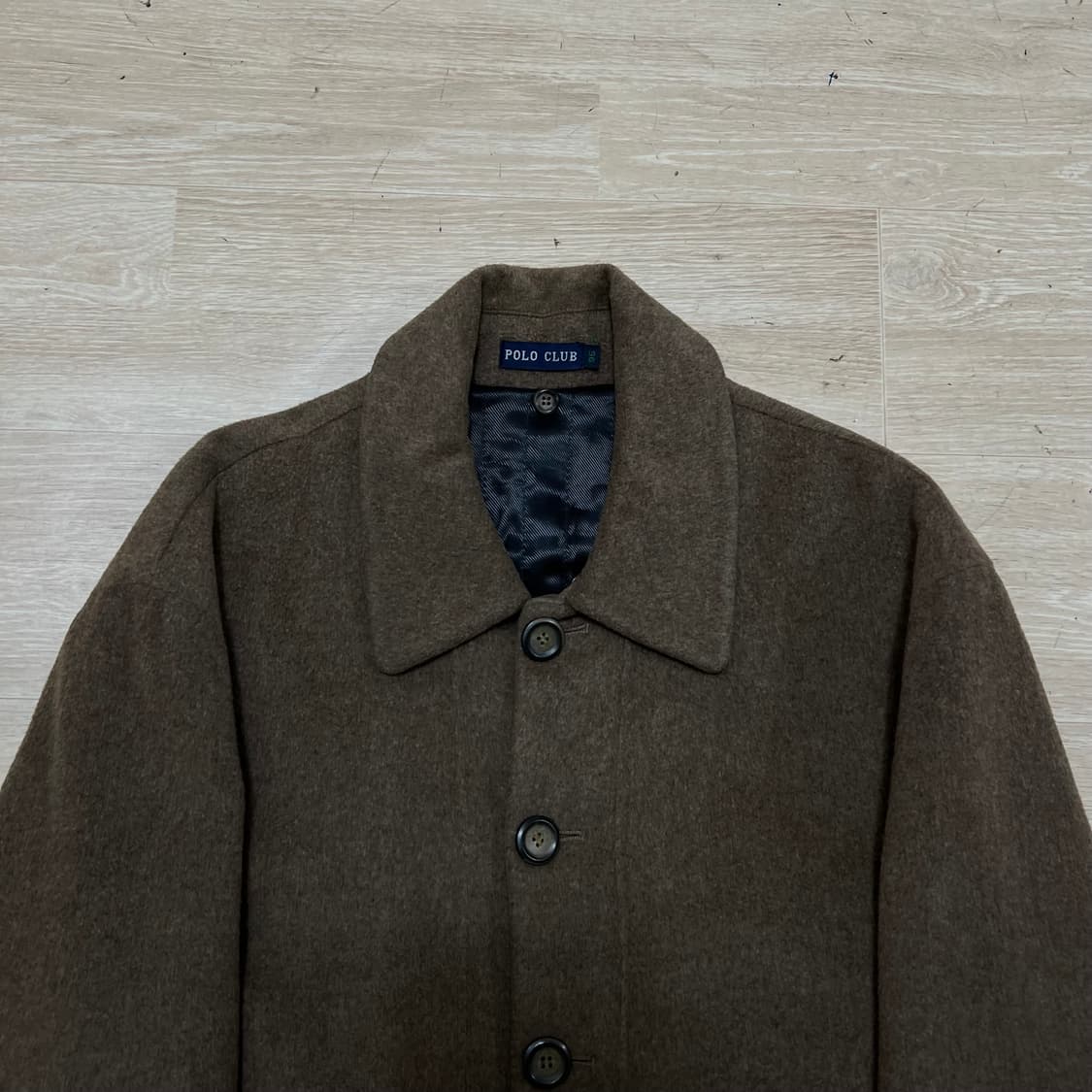 폴로클럽 자수 로고 모직 싱글 하프 맥코트 [브라운] M/95 상품이미지2