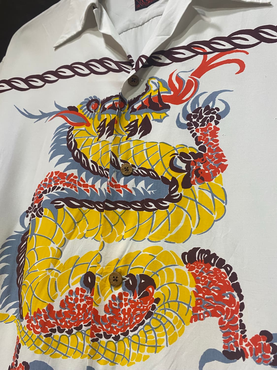 EVISU  드래곤 프린팅 포인트 하와이안 셔츠(40) 상품이미지3