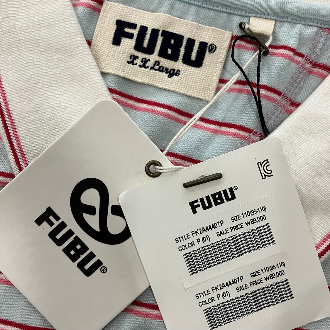 691 푸부 후부 스트라이프 카라 반팔 상품이미지3