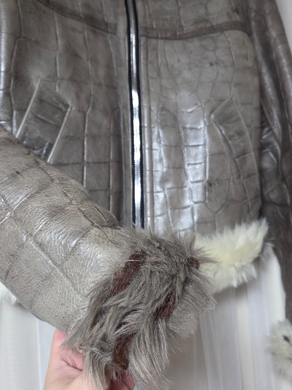 [M] 산쿠안즈 Sankuanz 파이톤 무스탕 퍼 자켓 상품이미지5