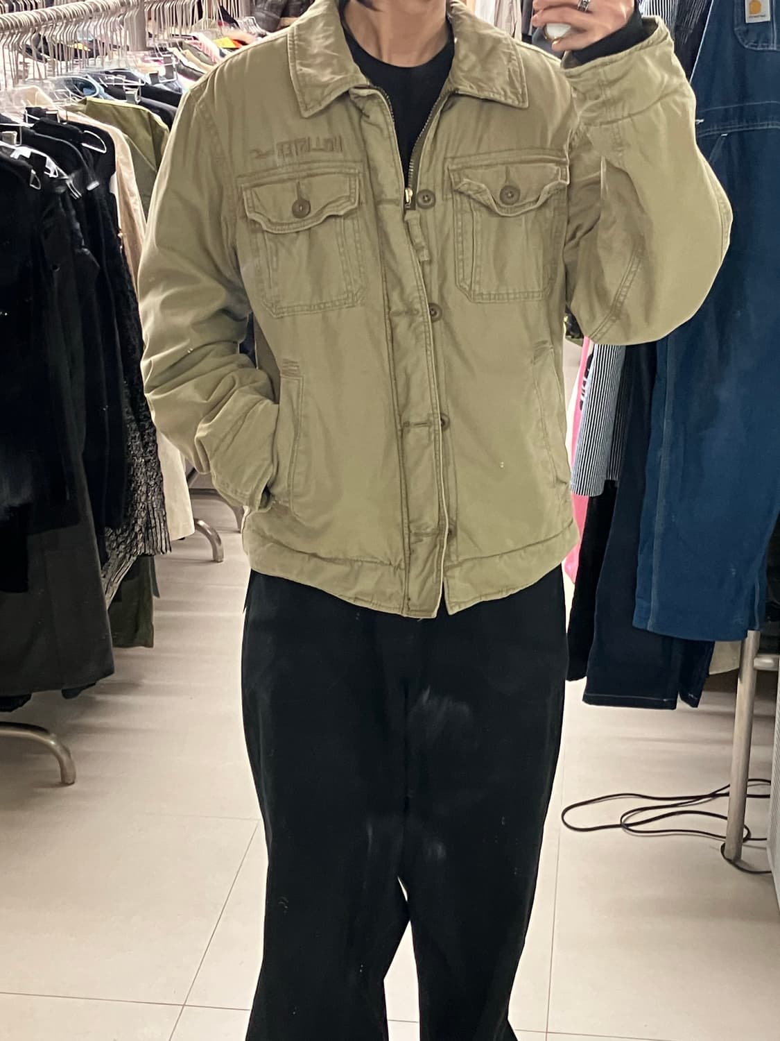 홀리스터 셰르파 카키 밀리터리 야상 자켓 L 상품이미지6