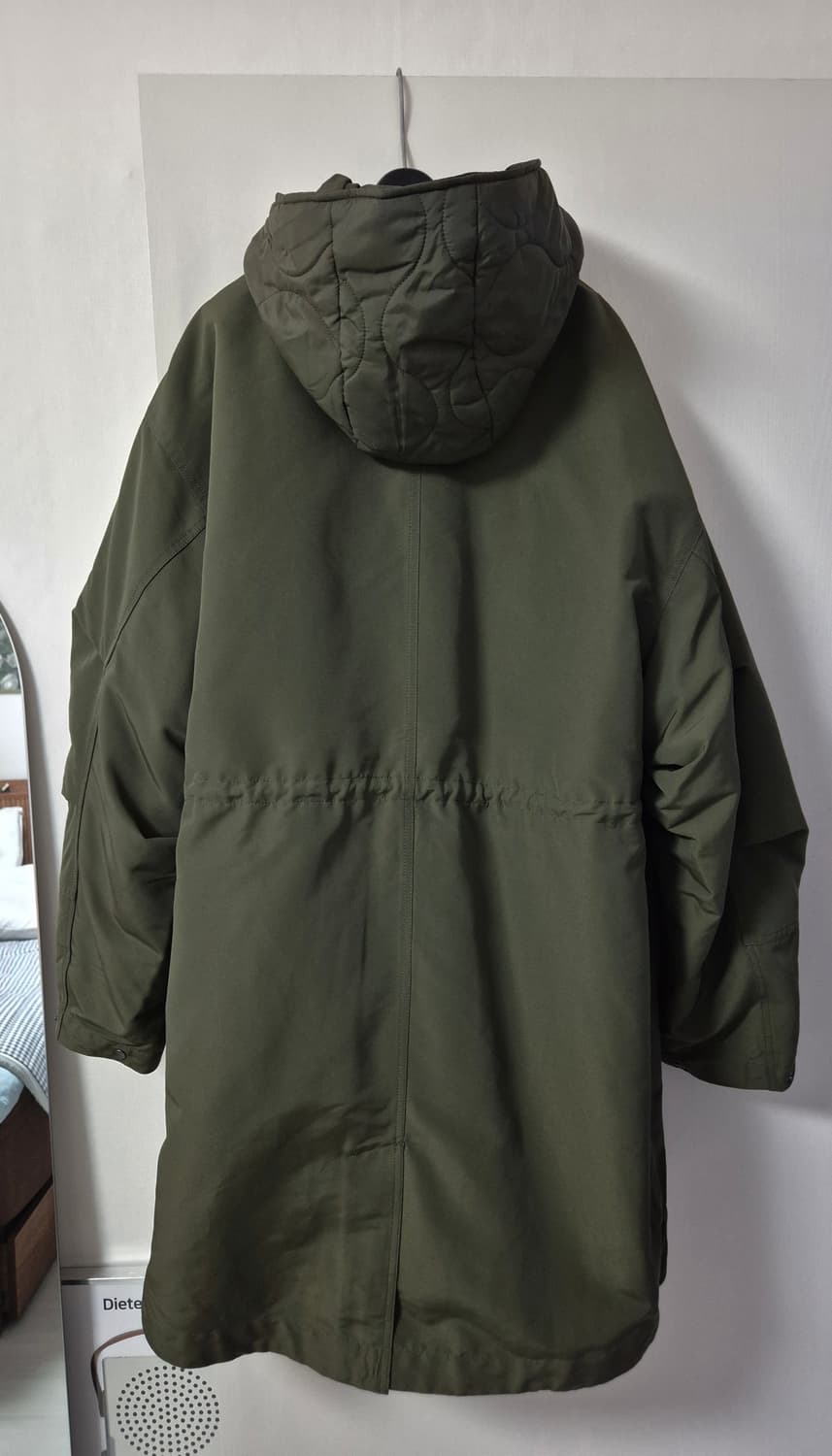 코드그라피 피쉬테일 레이어드 후드 롱파카 카키 상품이미지6