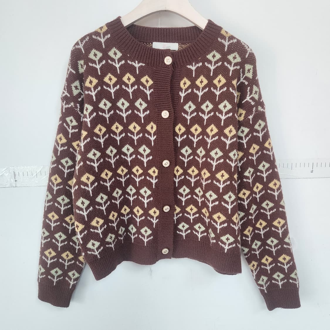 지고트 플라워 패턴 가디건 상품이미지1