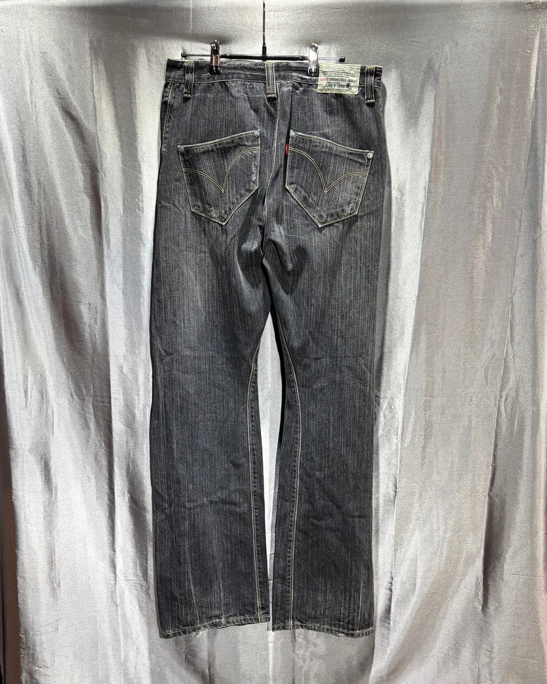 32in LEVI'S 리바이스 엔지니어드진 1999 워싱 데미지 흑청 데 상품이미지4