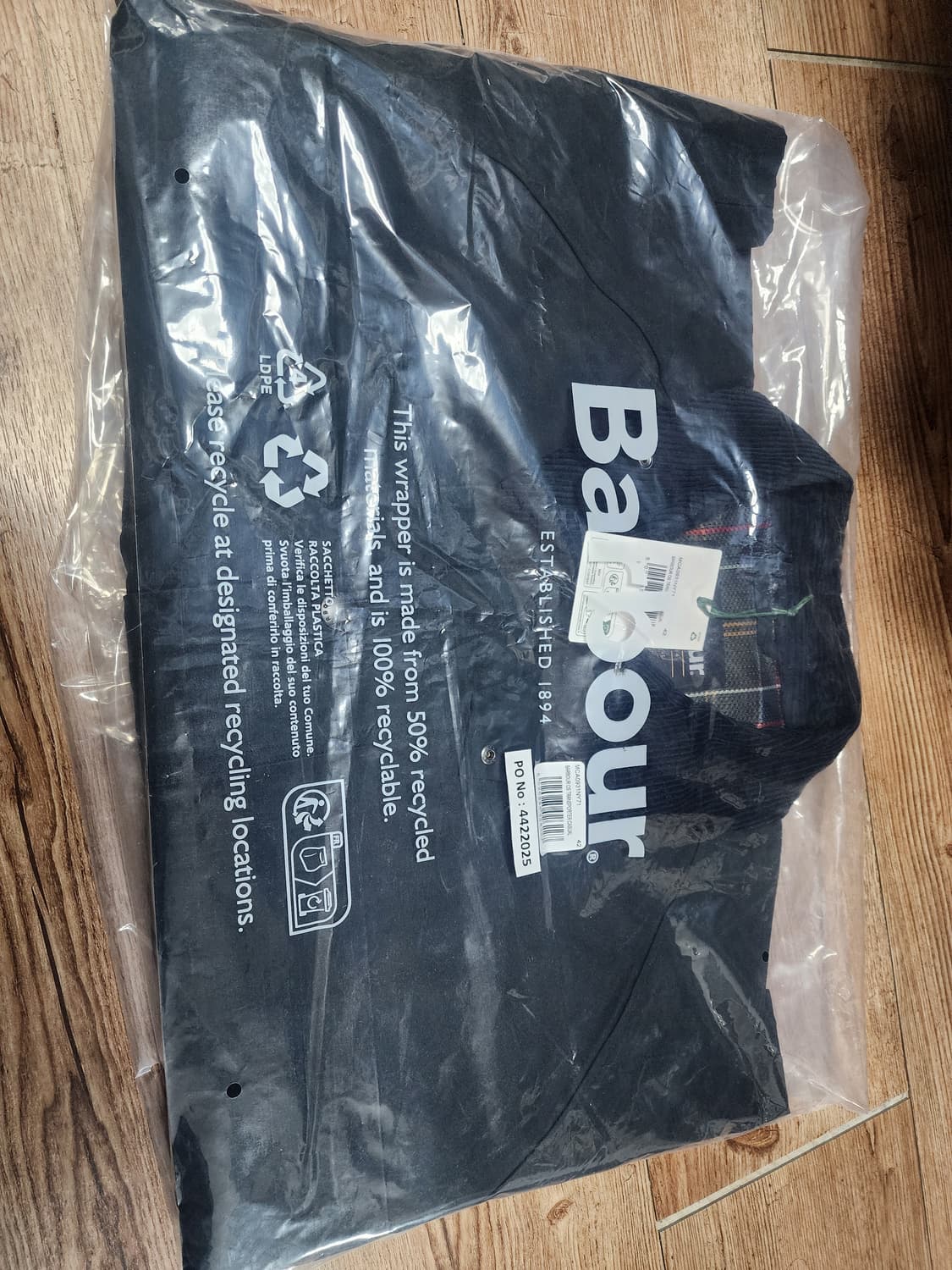 [42][새상품] 바버 OS 트랜스포트 자켓 네이비 논왁스 상품이미지1