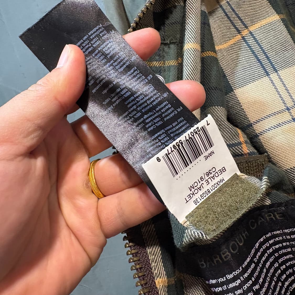 [36] Barbour 바버 비데일 올리브 왁스 자켓 상품이미지8