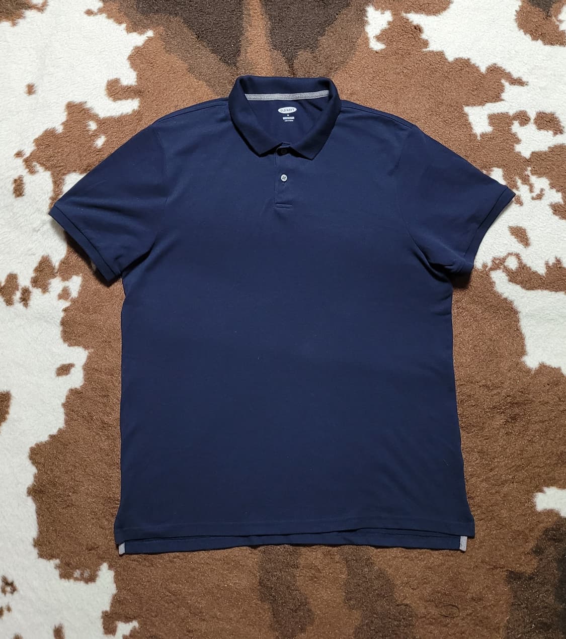 OLD NAVY 남성용 네이비 반팔 피켓셔츠(XL) 상품이미지1