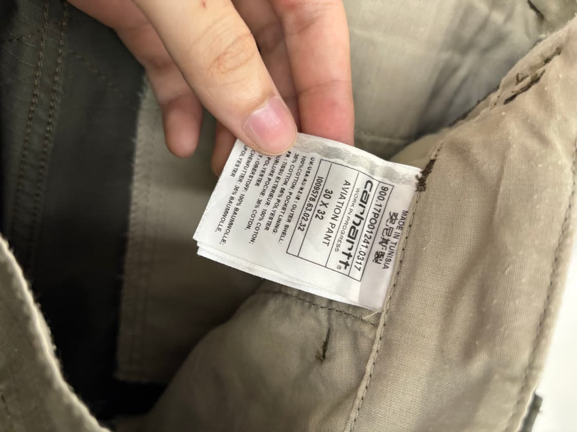 칼하트 WIP 에비에이션 팬츠 30x32 카키색상 상품이미지4