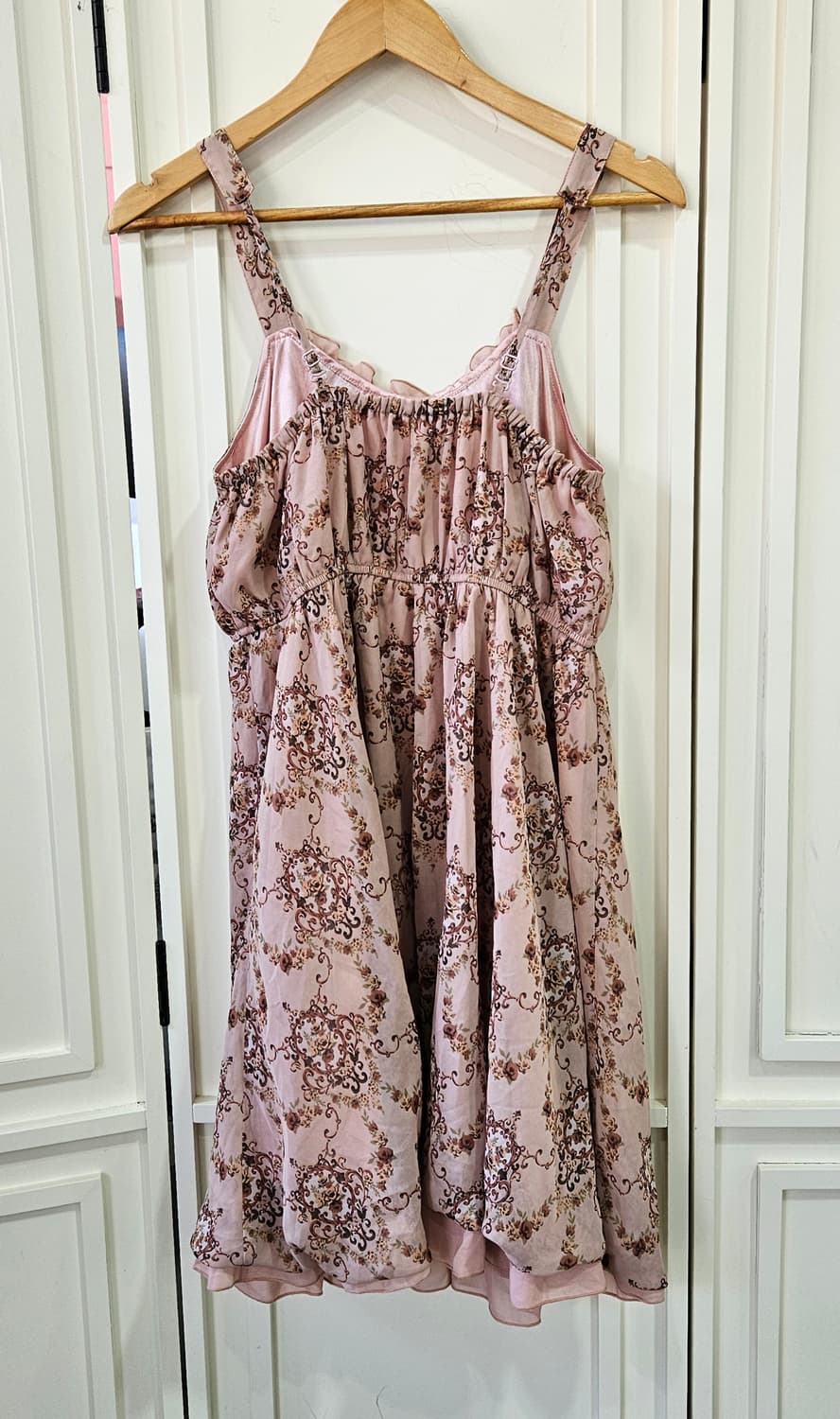 (Axes Femme) 앤틱 로즈 프레임 핑크 원피스 상품이미지5