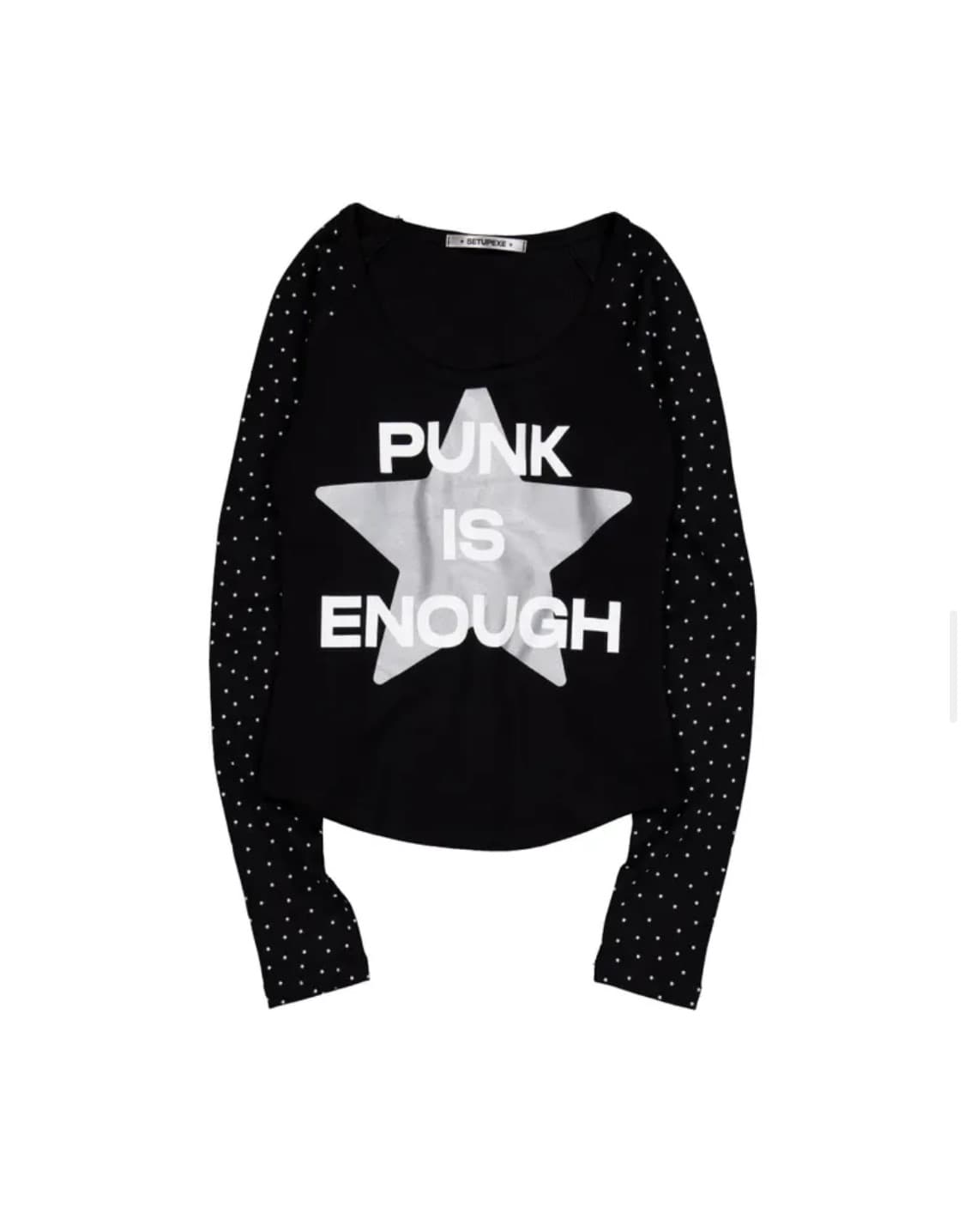 SETUPEXE STAR SLEEVE PUNK TOP [BLACK] 상품이미지1