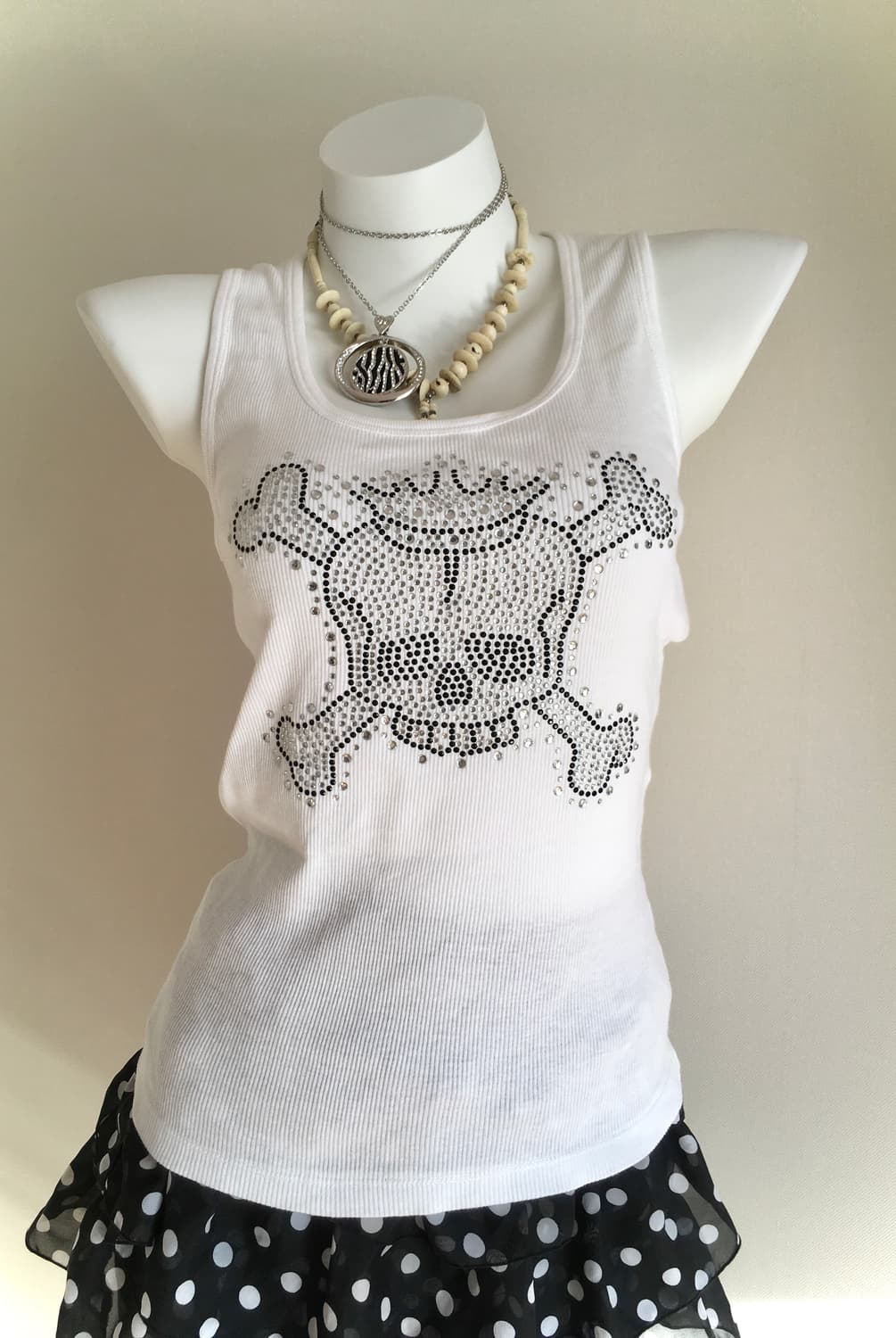 큐빅 해골 나시 y2k 락시크 펑크 오네갸루 상품이미지4