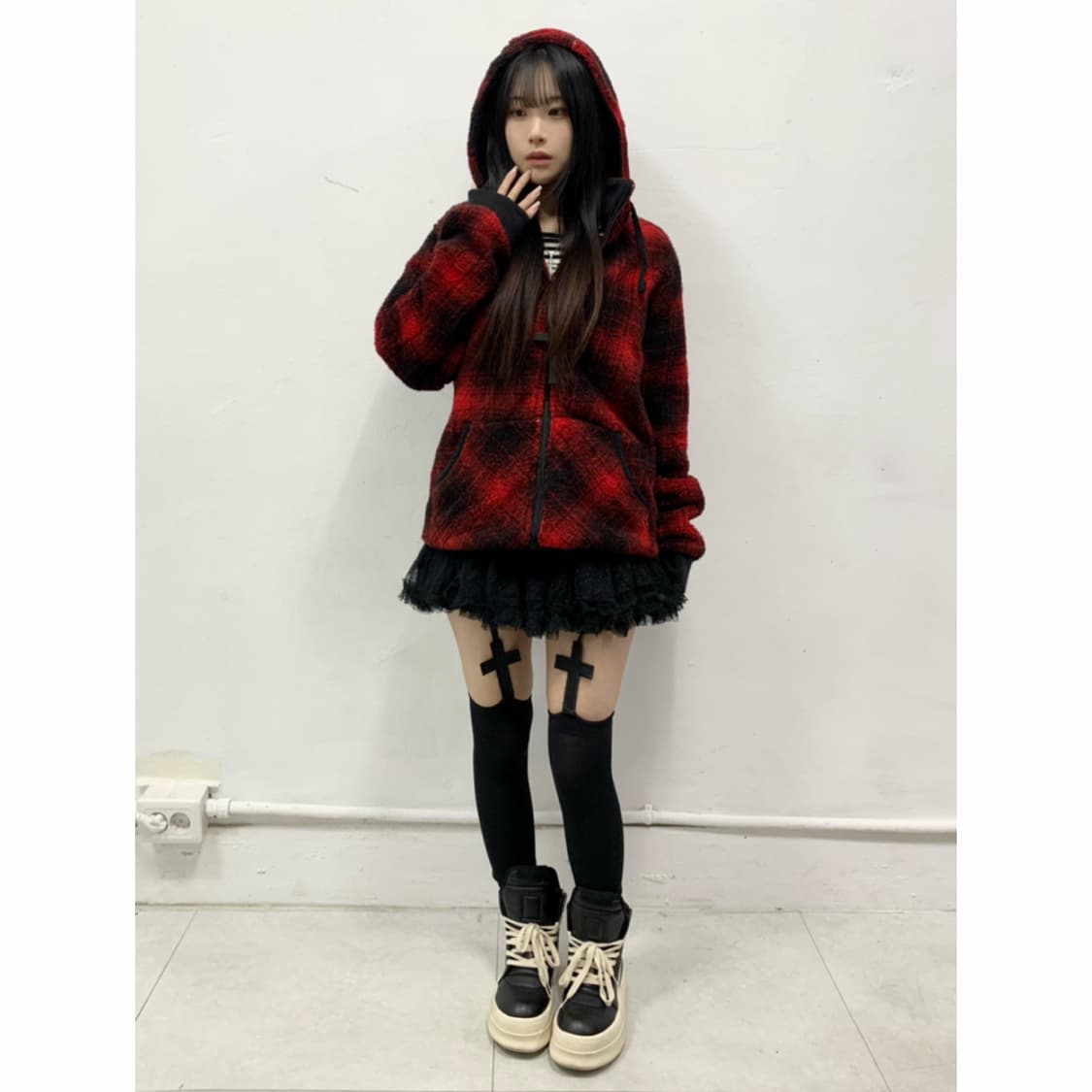 [SORRIDERE] 소리데레 캐캐체 아무깔 폭닥 후드집업 상품이미지1