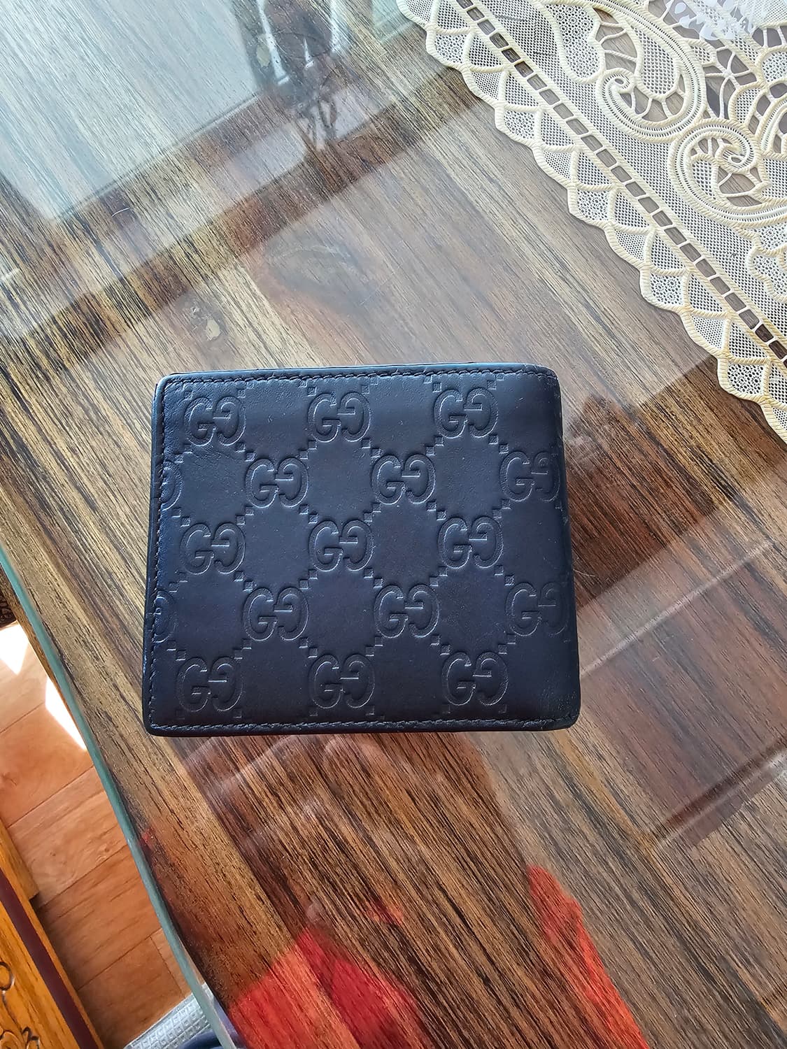 (정품) 구찌 시그니처 시마반지갑/365466/네이비 색상/개인 상품이미지4