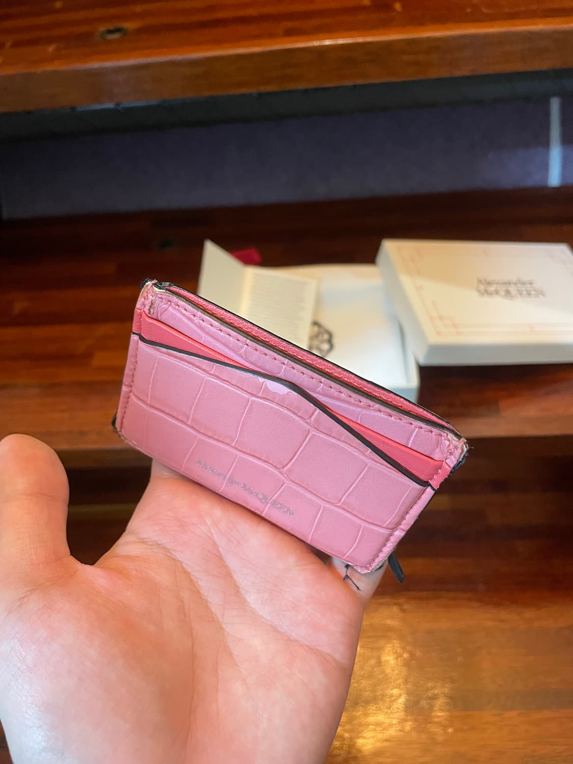 알렉산더 맥퀸 핑크 카드지갑(손상) 풀세트 상품이미지5