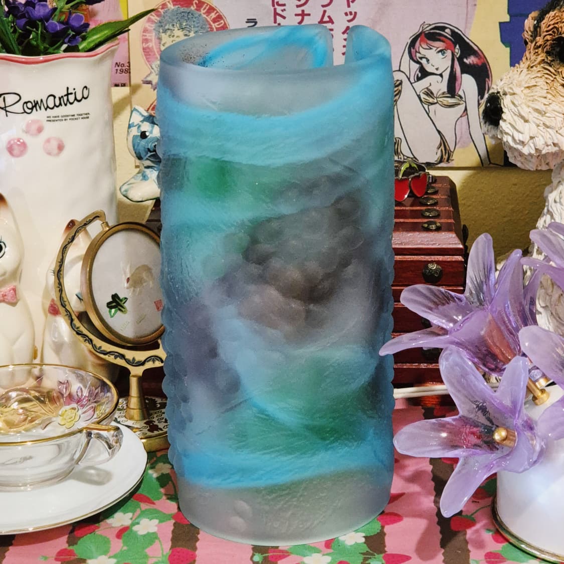 70s 이와타 아트글라스 포도 마블 기둥 램프 상품이미지9