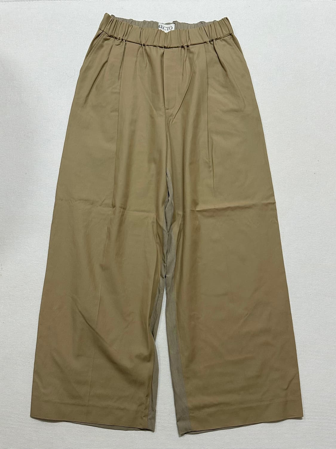 [새상품] 렉토 (RECTO) 맨즈 콘트라스트 밴딩 와이드 팬츠 (카키 상품이미지4