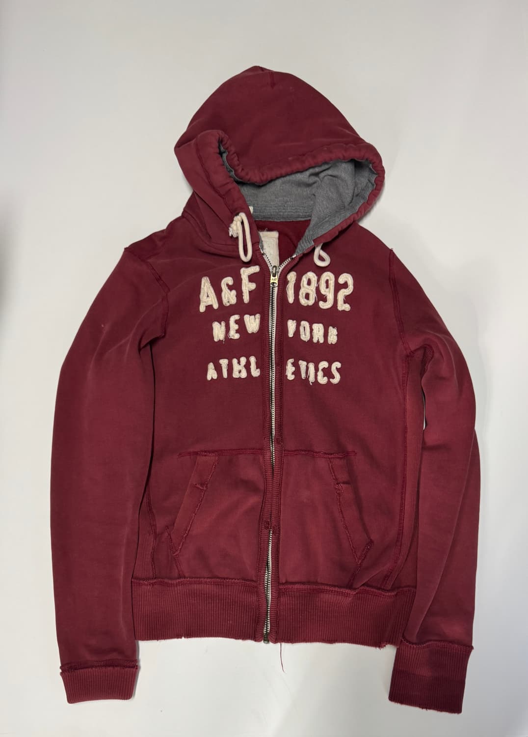 아베크롬비 시그니처 스펠아웃 기모 후드집업 L 버건디 상품이미지1
