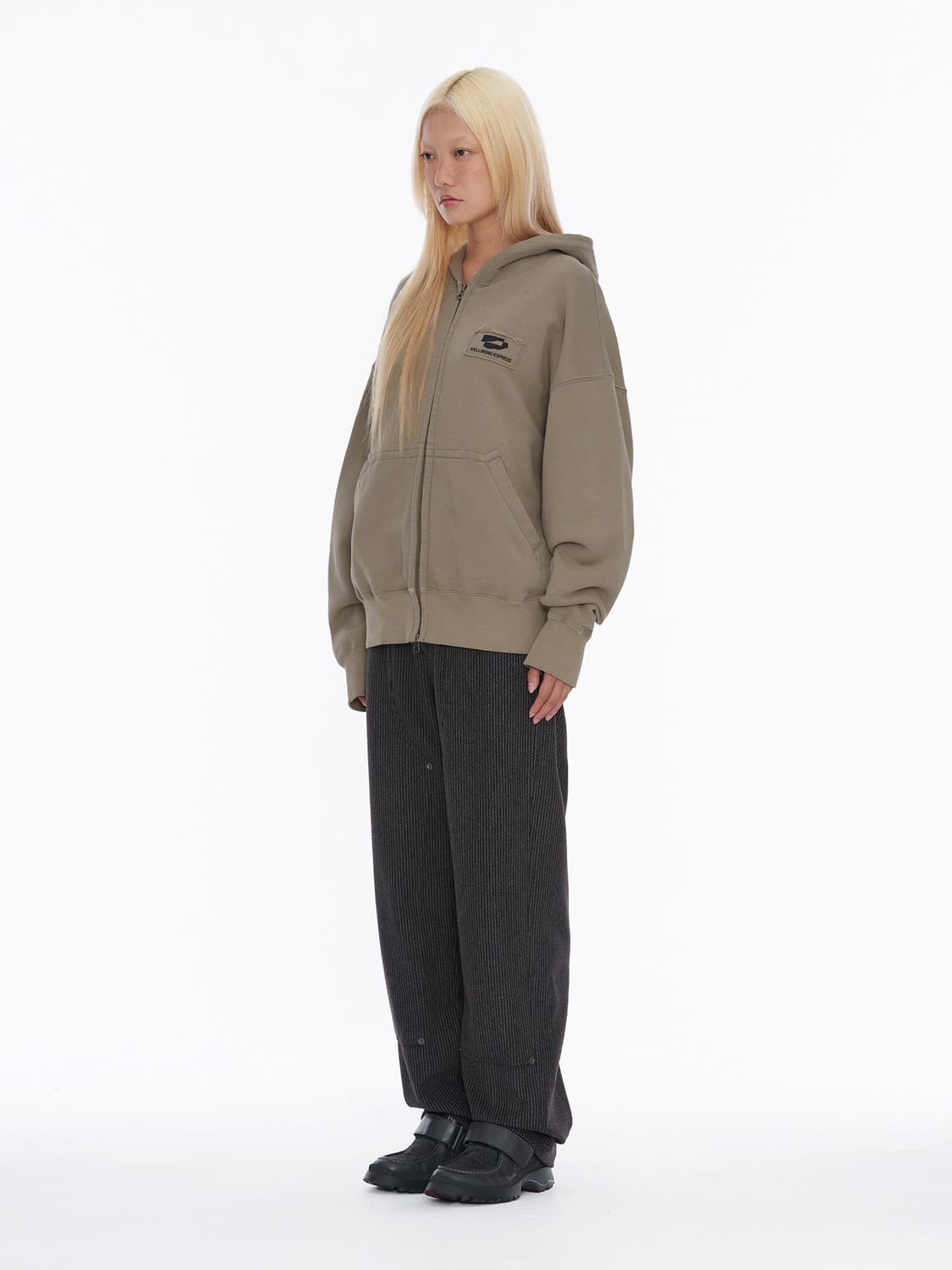 웰빙익스프레스 로고 패치 집업 모카 상품이미지7