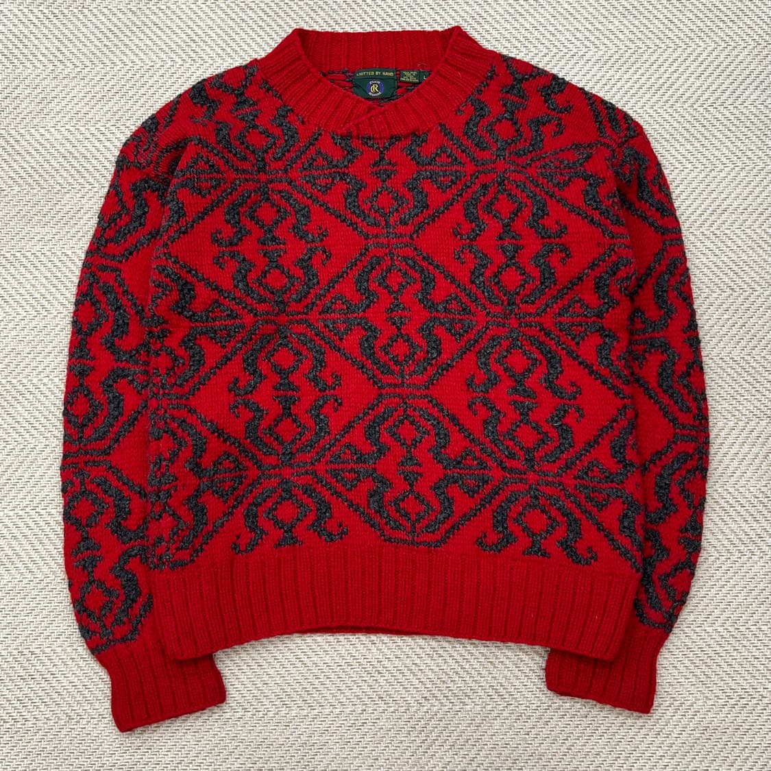 빈티지 패턴 울 핸드니트 r2503 상품이미지1