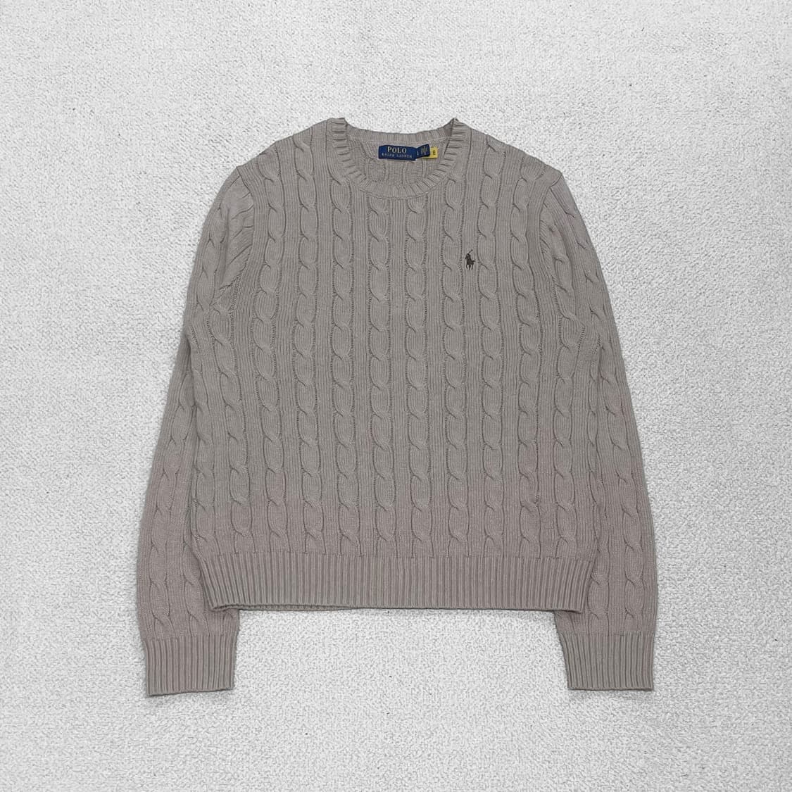 폴로 랄프로렌 포니 로고 케이블 니트 베이지 상품이미지1