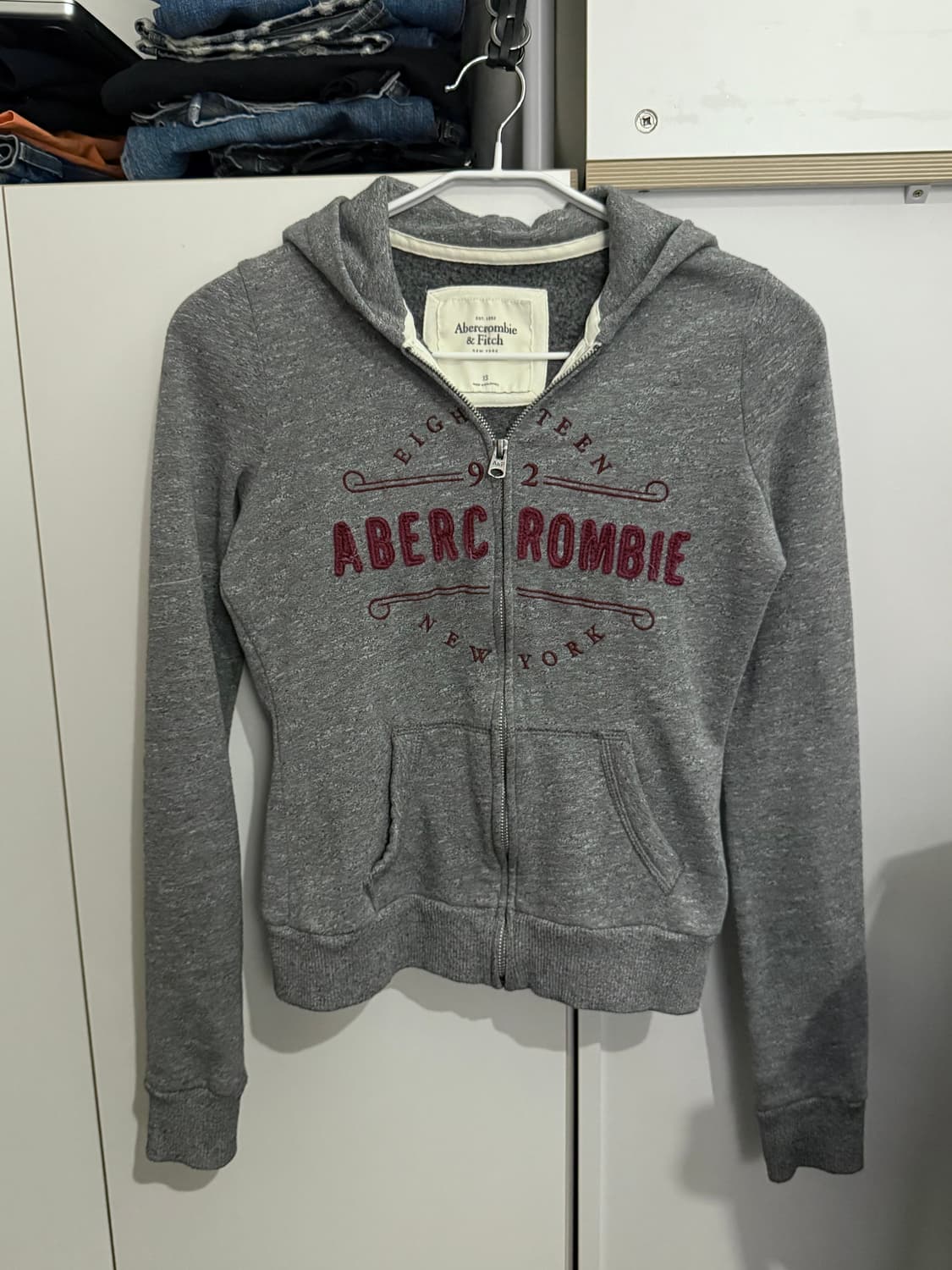 아베크롬비 2000s 그레이 풀 집업 후드 XS 상품이미지1