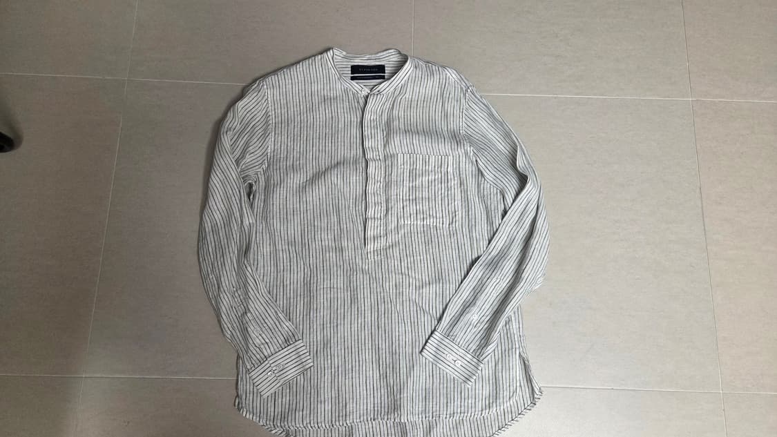 티아이포맨  차이나카라 아노락 스트라이프 셔츠 상품이미지3