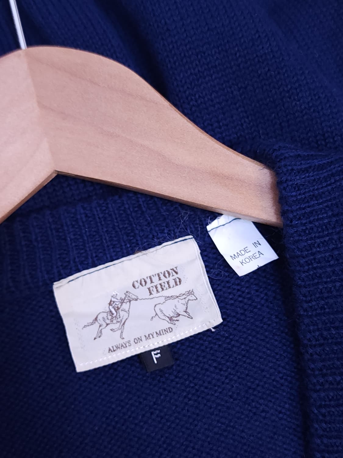 레더견장 울 가디건 상품이미지8