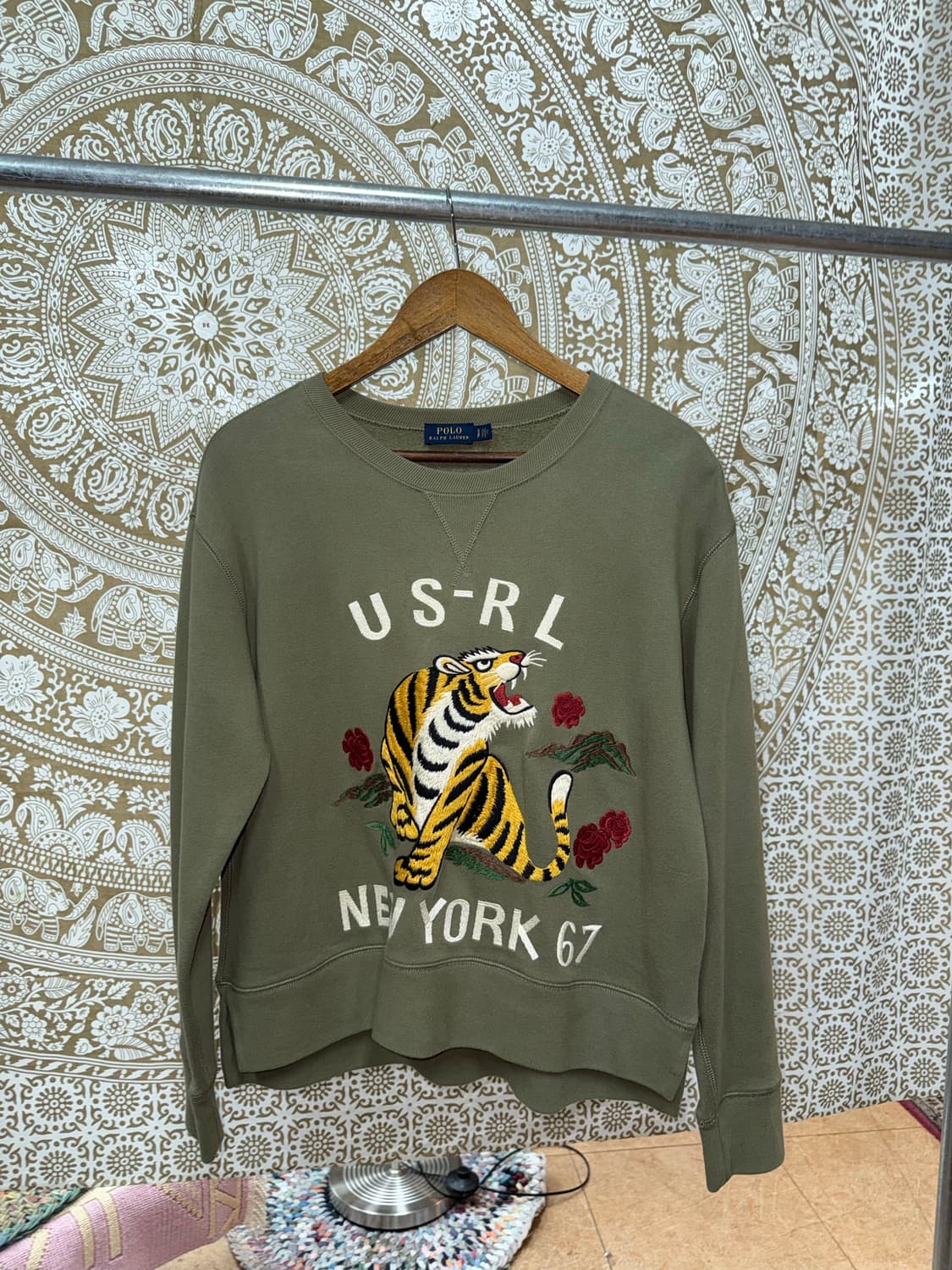 폴로 랄프로렌 호랑이 자수 절개 기모 맨투맨  상품이미지2