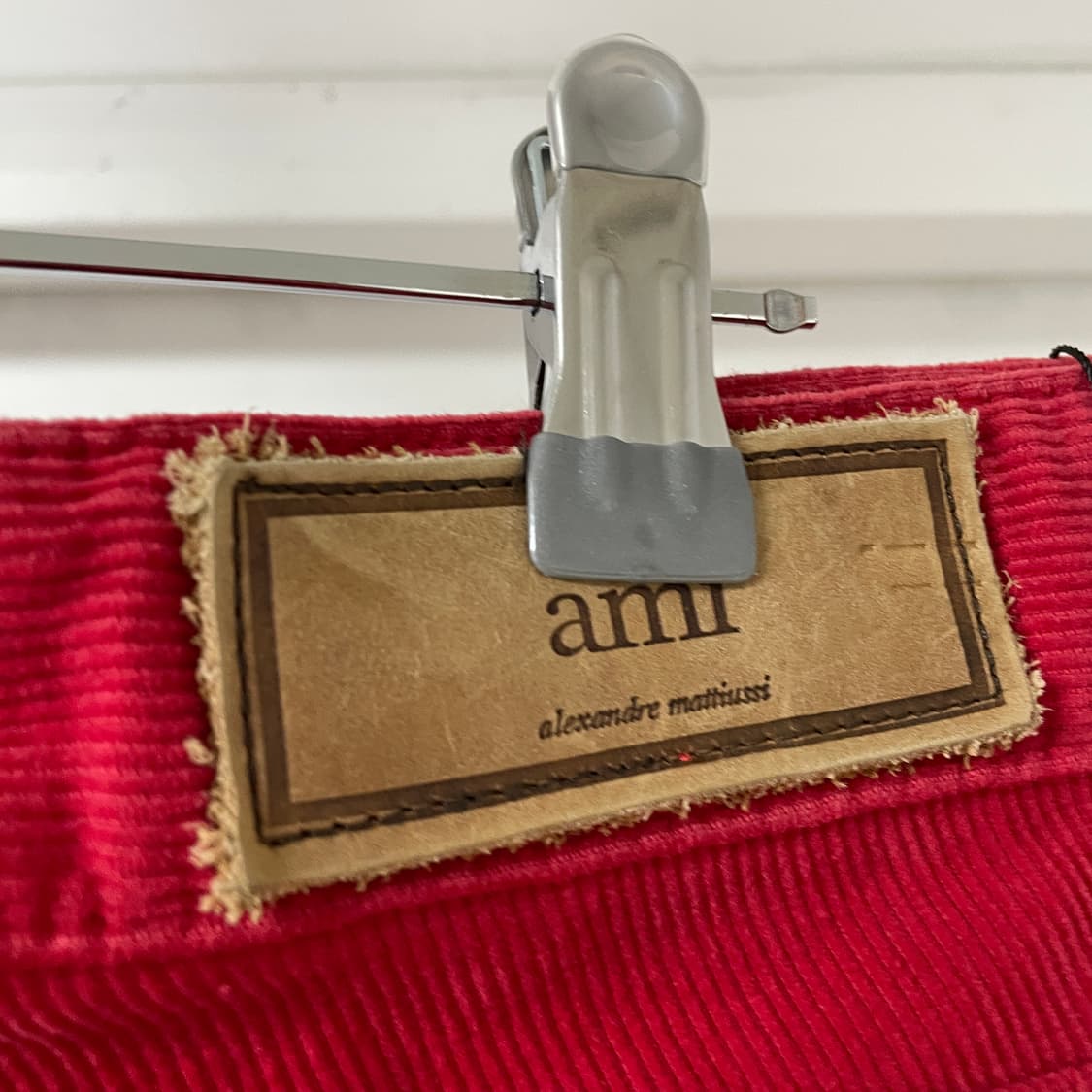 AMI 아미 코듀로이 팬츠 레드 M 상품이미지4