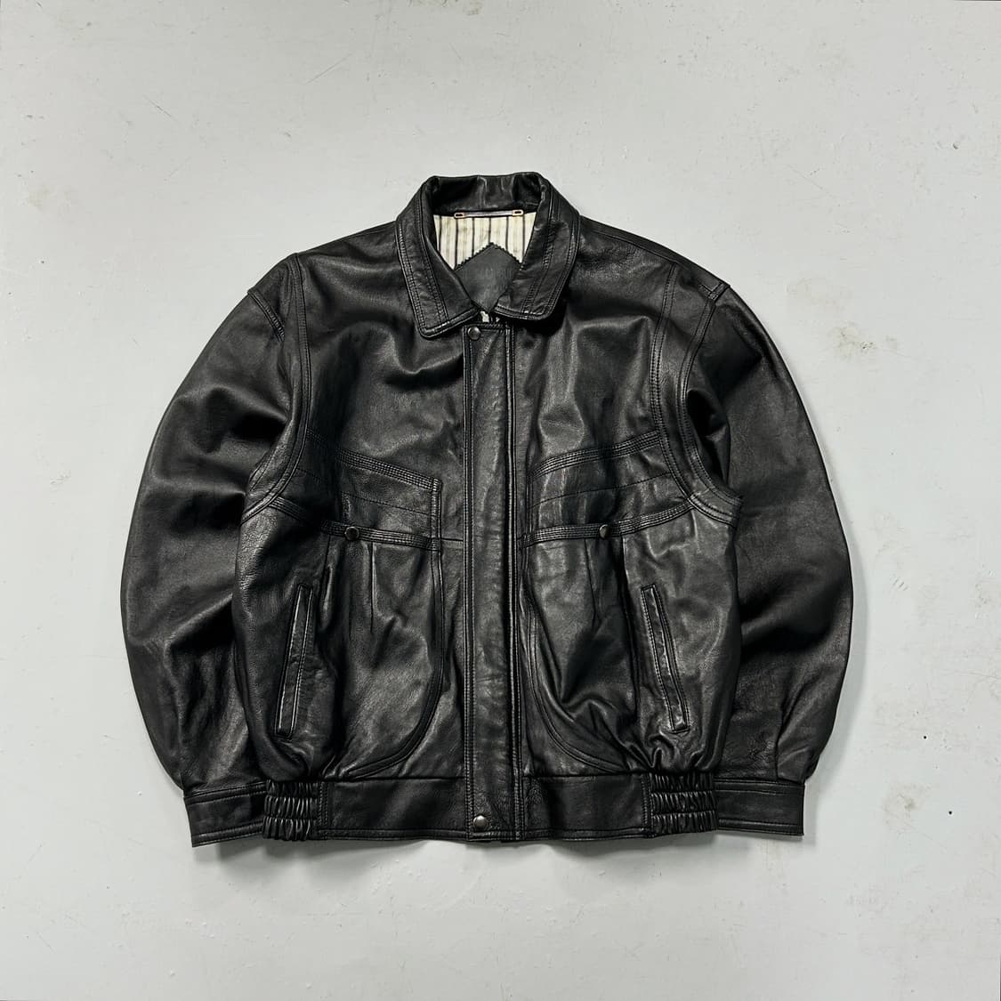 빈티지 베라펠라 리얼레더 빅포켓 봄버  상품이미지1