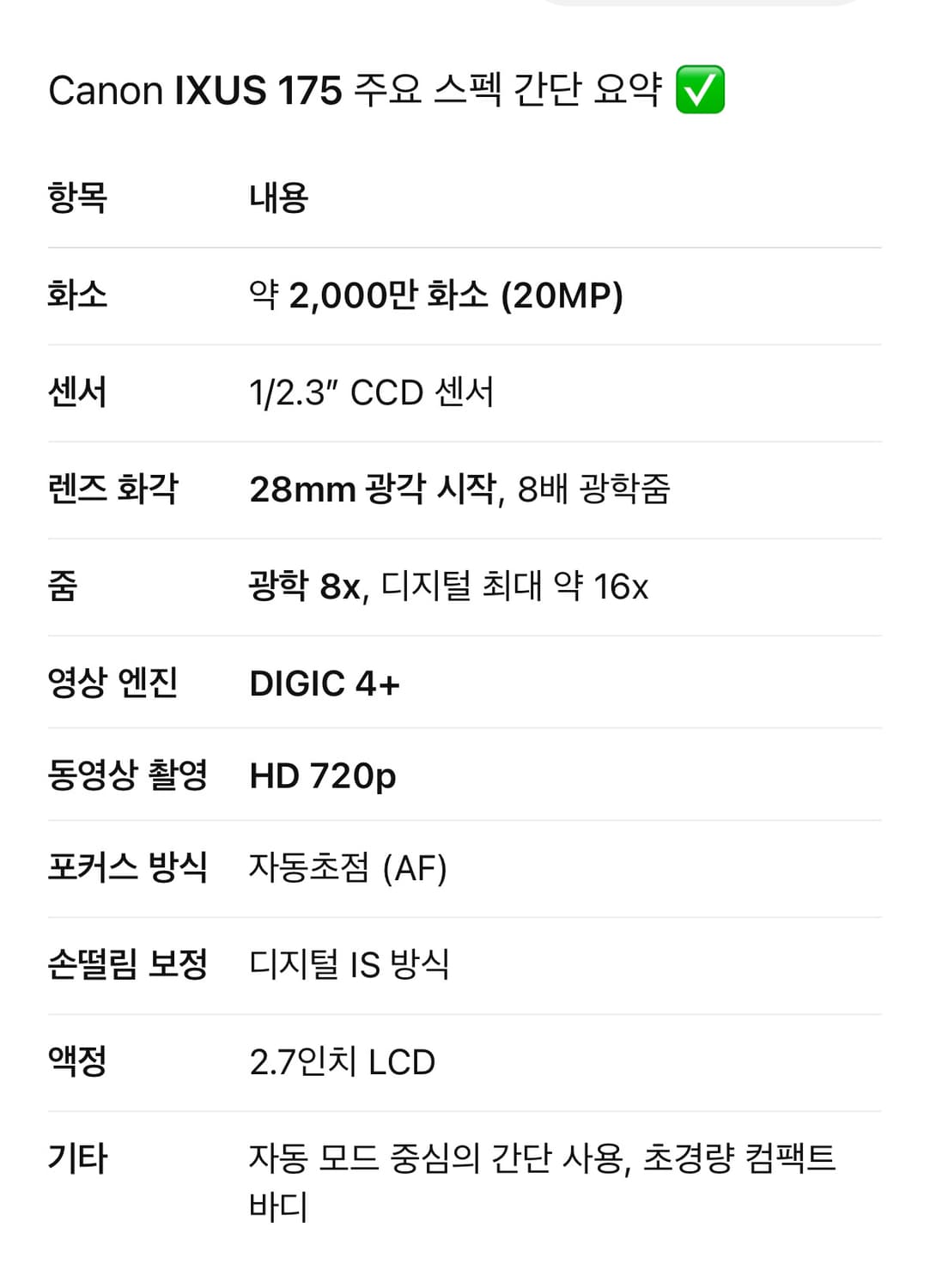 캐논 IXUS 175  상품이미지9