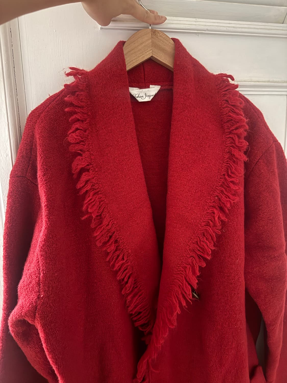 레드 숄 프린지 니트 아우터 캐피탈 상품이미지2