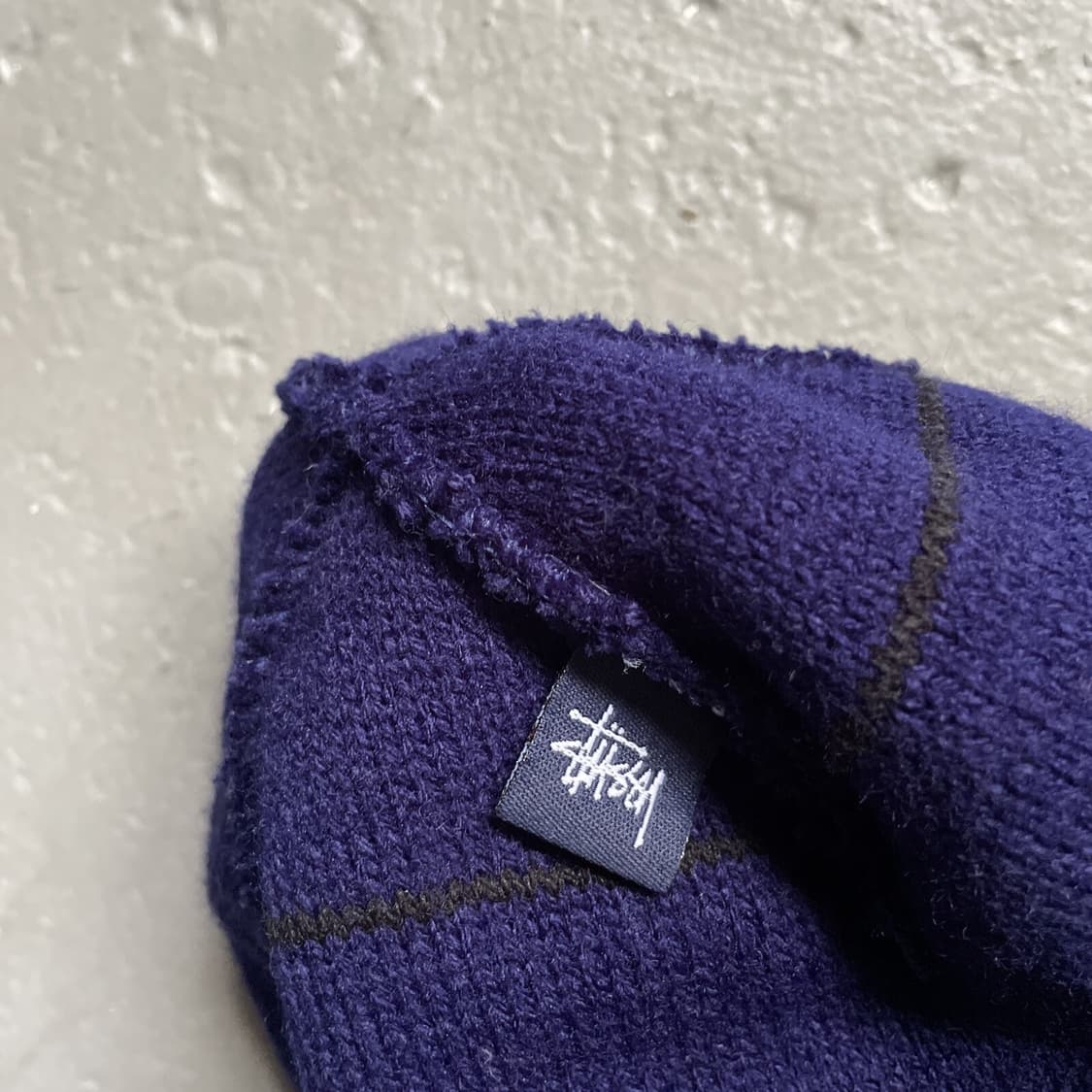 90s 스투시 다이아 패턴 로고 비니 퍼플레드 상품이미지4