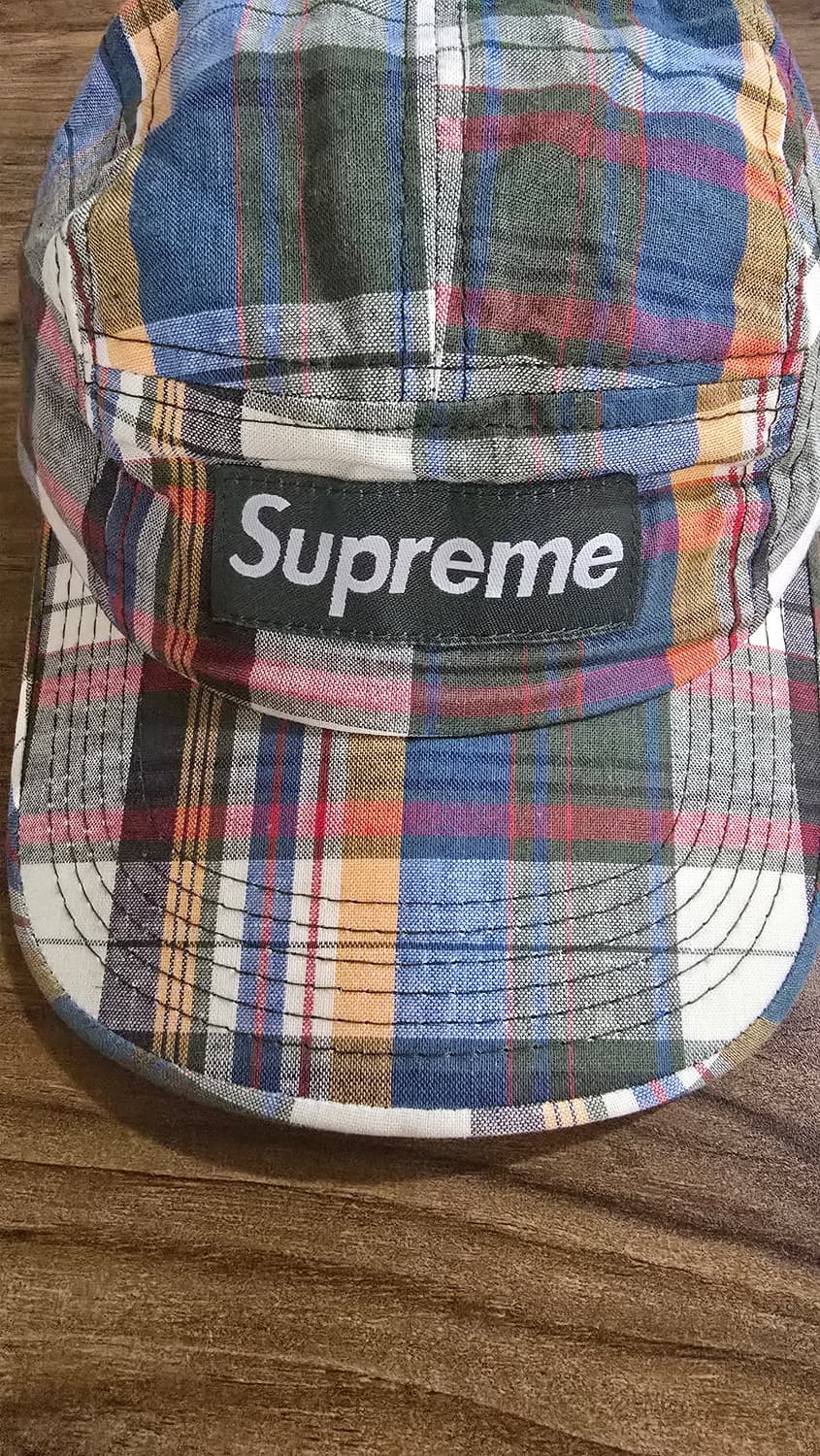 올드 슈프림 플레이드 캠프캡 초레어 00-03 상품이미지1