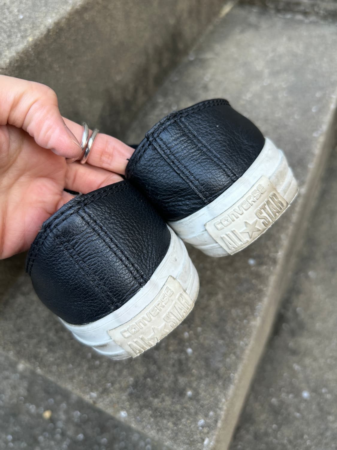 Converse all star black leather shoes 상품이미지4